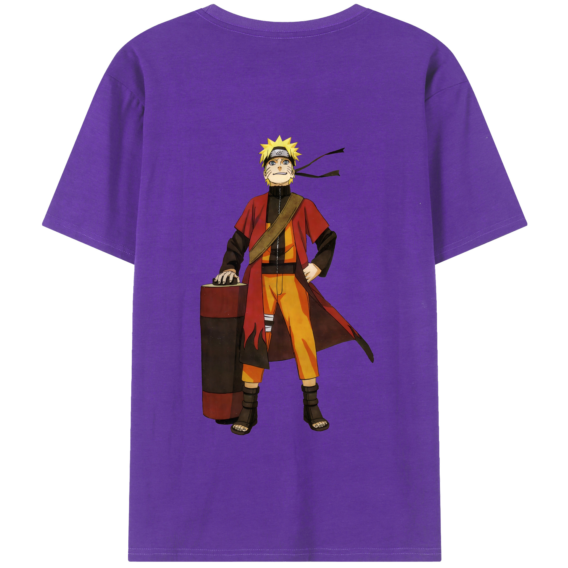 （画像用） NARUTO -ナルト- うずまき ナルト Uzumaki Naruto 綿100％半袖Tシャツ（背面プリント）