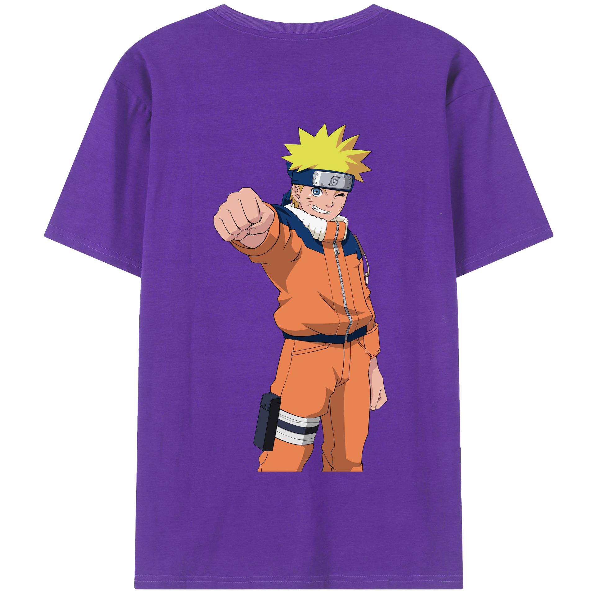（画像用） NARUTO -ナルト- うずまき ナルト Uzumaki Naruto 綿100％半袖Tシャツ（背面プリント）