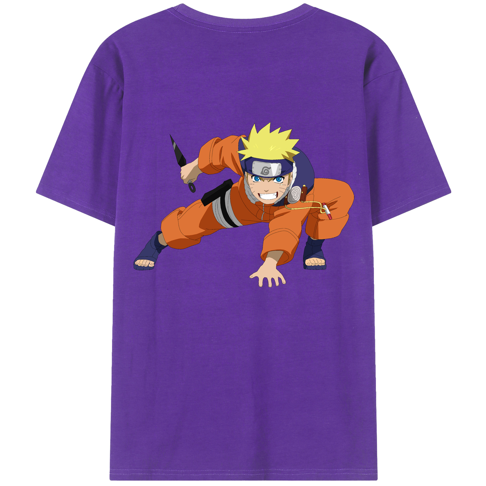 （画像用） NARUTO -ナルト- うずまき ナルト Uzumaki Naruto 綿100％半袖Tシャツ（背面プリント）