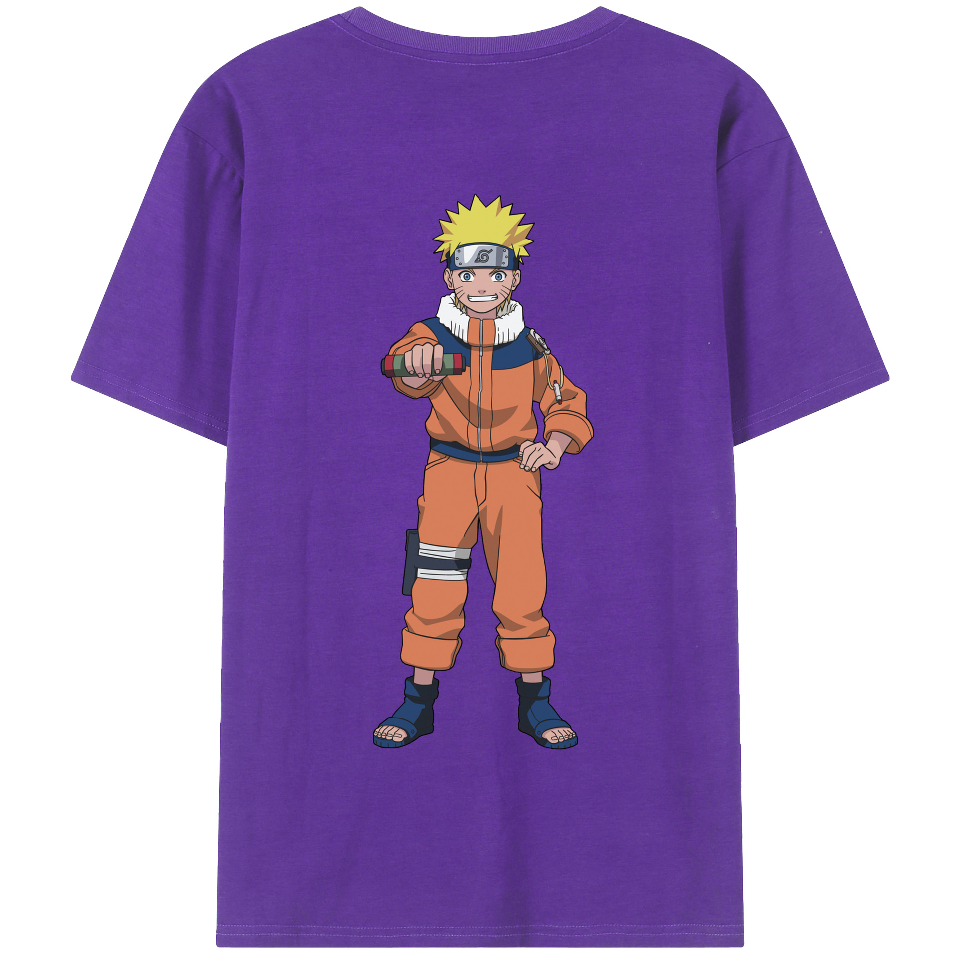 （画像用） NARUTO -ナルト- うずまき ナルト Uzumaki Naruto 綿100％半袖Tシャツ（背面プリント）