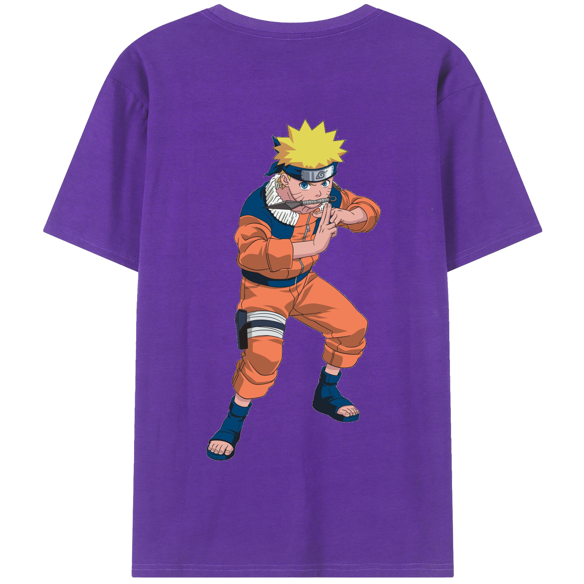 （画像用） NARUTO -ナルト- うずまき ナルト Uzumaki Naruto 綿100％半袖Tシャツ（背面プリント）
