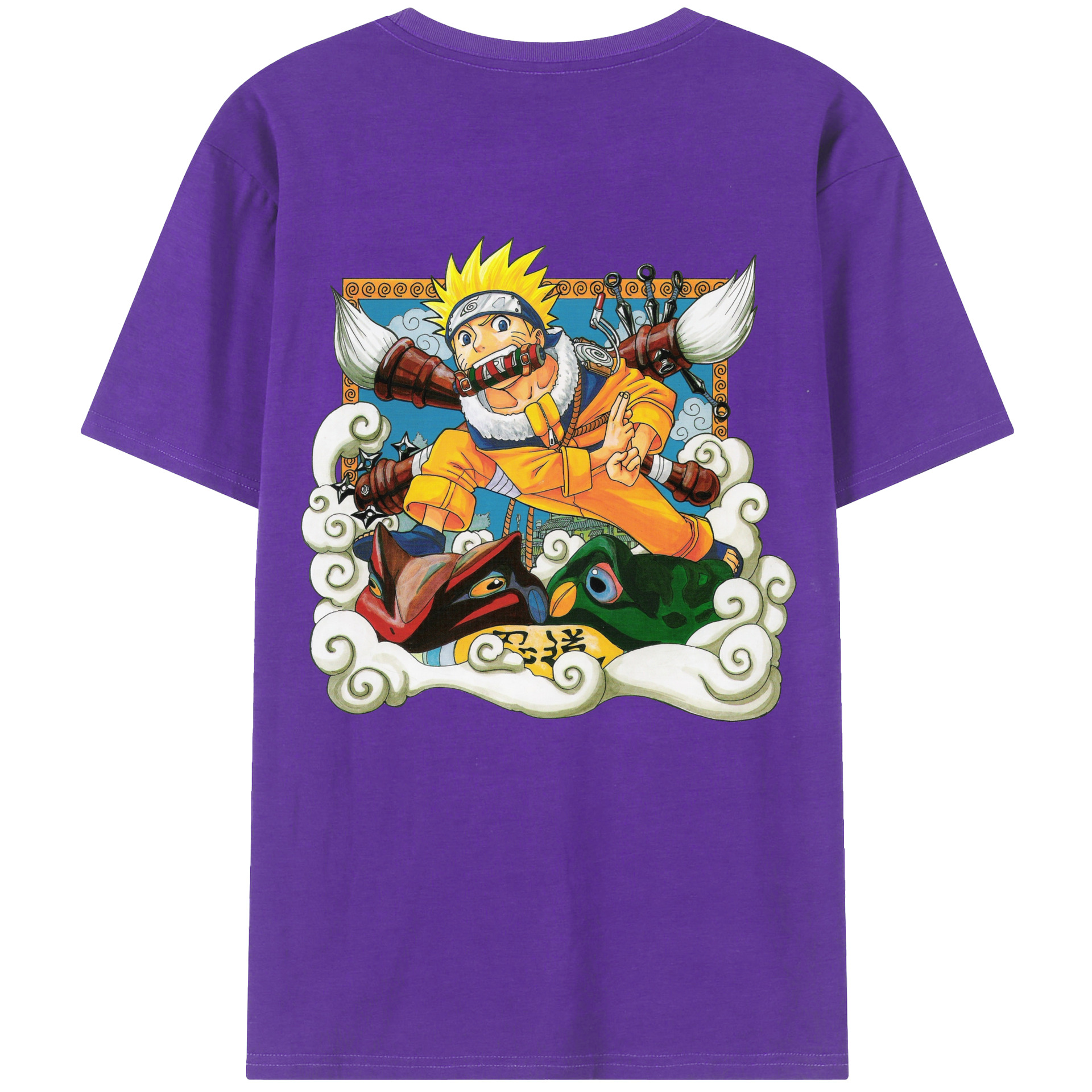 （画像用） NARUTO -ナルト- うずまき ナルト Uzumaki Naruto 綿100％半袖Tシャツ（背面プリント）