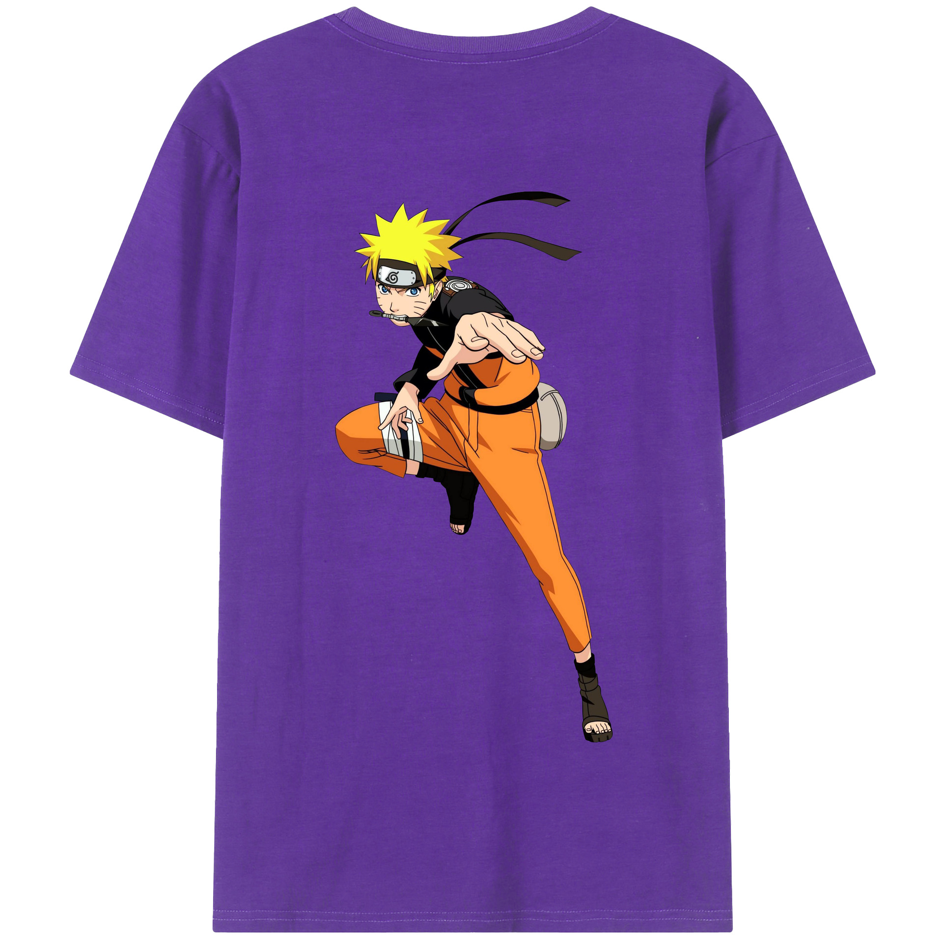 （画像用） NARUTO -ナルト- うずまき ナルト Uzumaki Naruto 綿100％半袖Tシャツ（背面プリント）