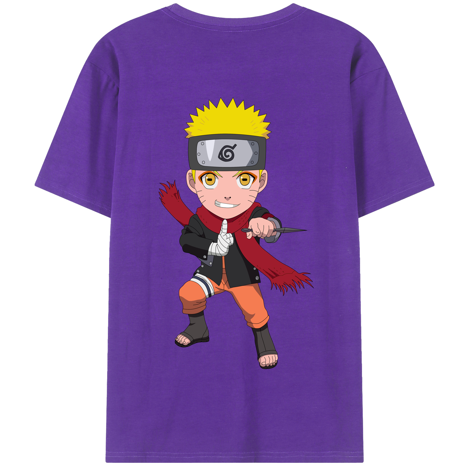 （画像用） NARUTO -ナルト- うずまき ナルト Uzumaki Naruto 綿100％半袖Tシャツ（背面プリント）