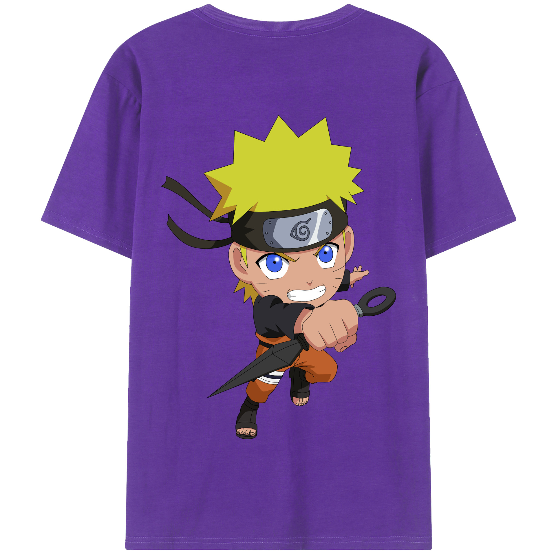 （画像用） NARUTO -ナルト- うずまき ナルト Uzumaki Naruto 綿100％半袖Tシャツ（背面プリント）