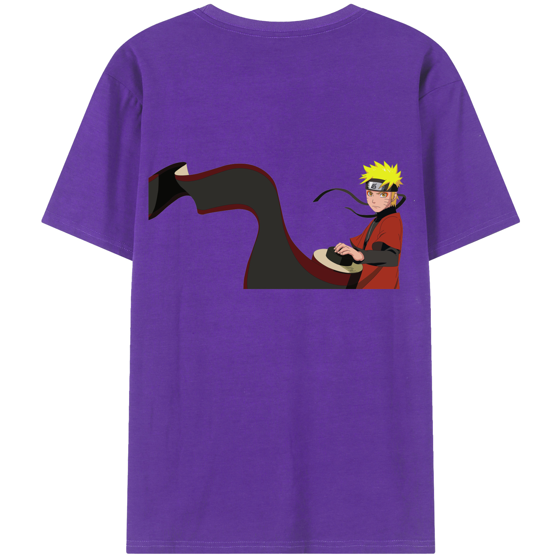 （画像用） NARUTO -ナルト- うずまき ナルト Uzumaki Naruto 綿100％半袖Tシャツ（背面プリント）