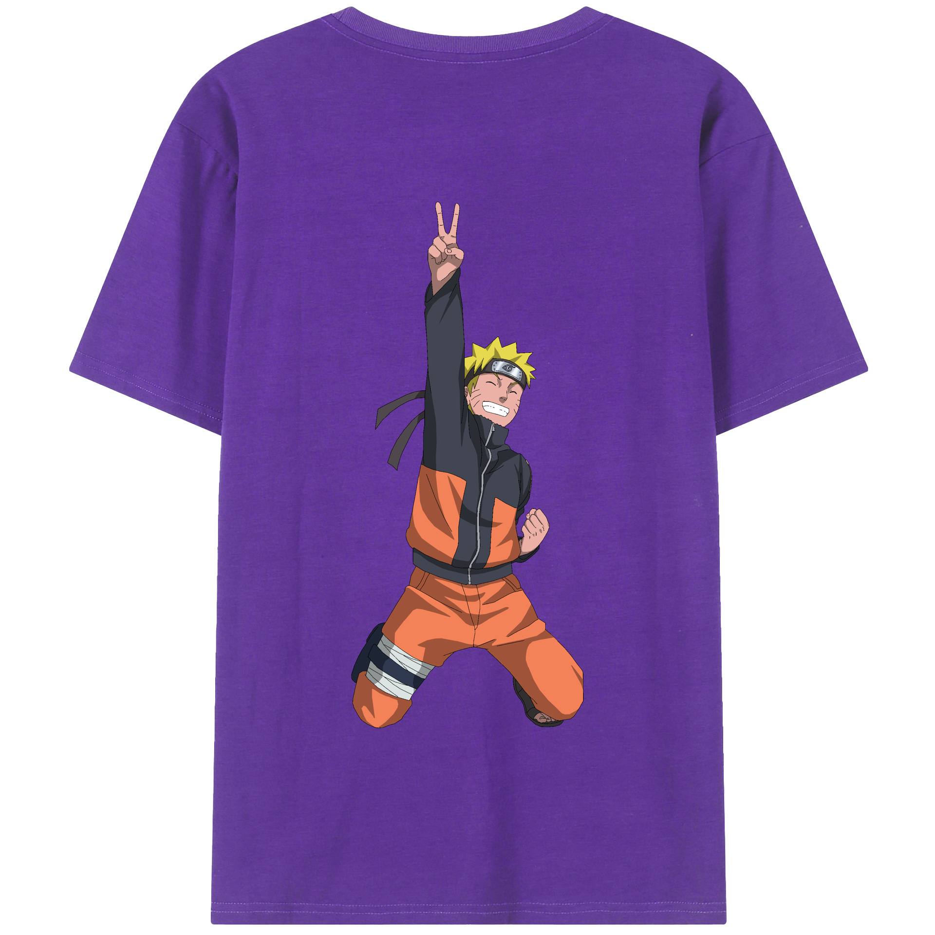 （画像用） NARUTO -ナルト- うずまき ナルト Uzumaki Naruto 綿100％半袖Tシャツ（背面プリント）