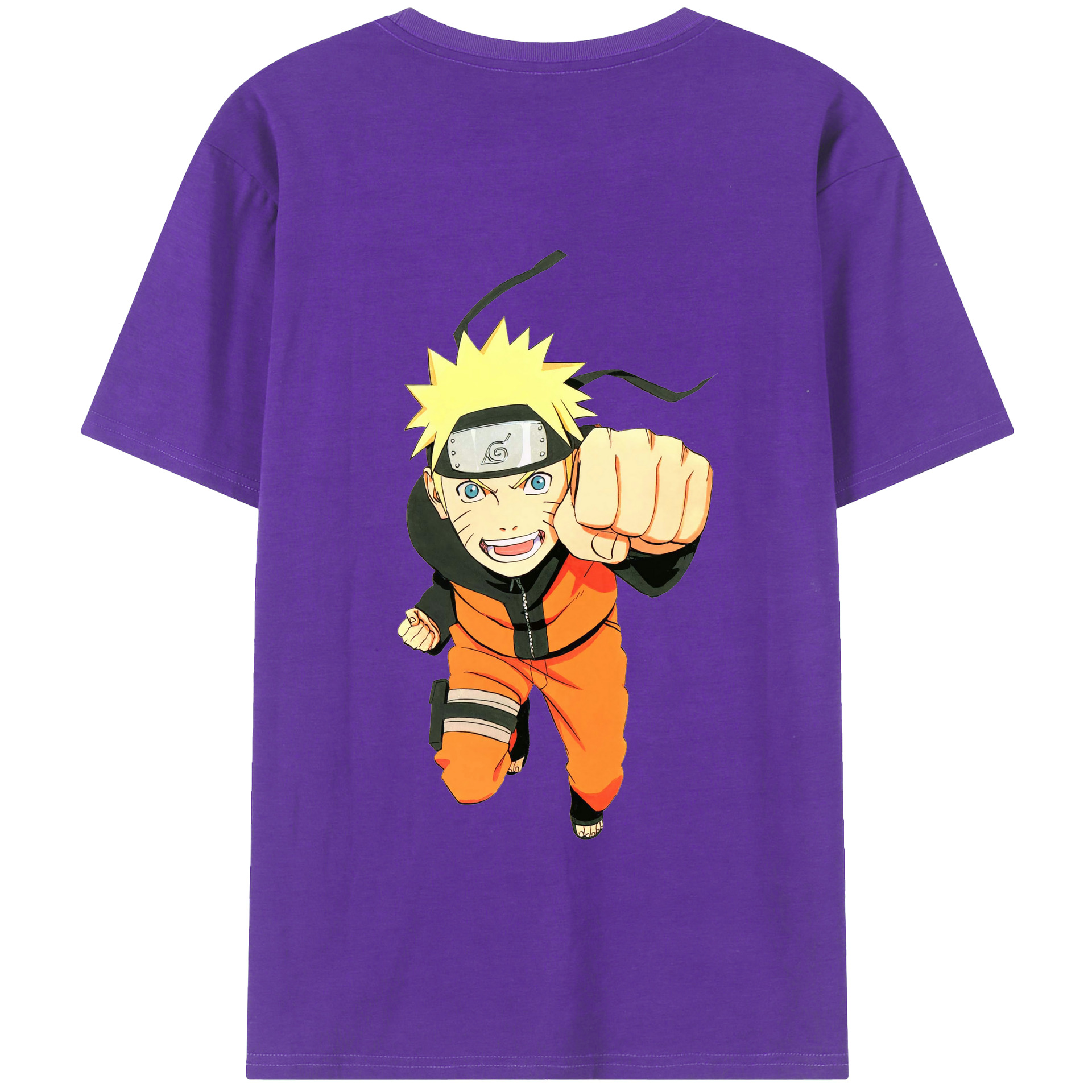 （画像用） NARUTO -ナルト- うずまき ナルト Uzumaki Naruto 綿100％半袖Tシャツ（背面プリント）