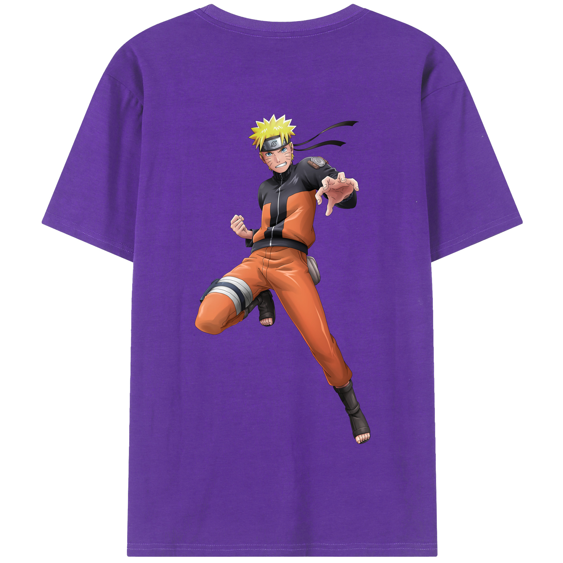 （画像用） NARUTO -ナルト- うずまき ナルト Uzumaki Naruto 綿100％半袖Tシャツ（背面プリント）