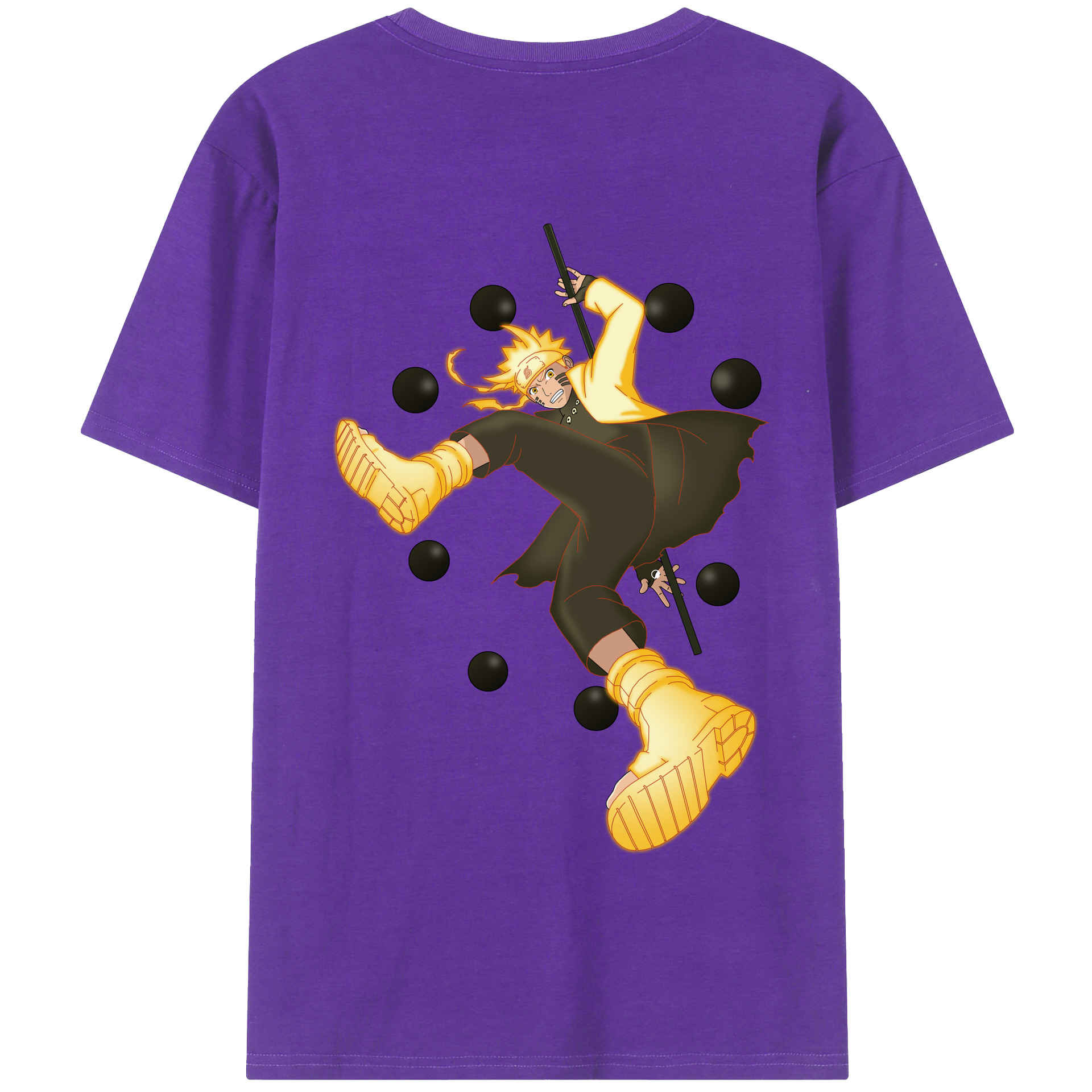 （画像用） NARUTO -ナルト- うずまき ナルト Uzumaki Naruto 綿100％半袖Tシャツ（背面プリント）