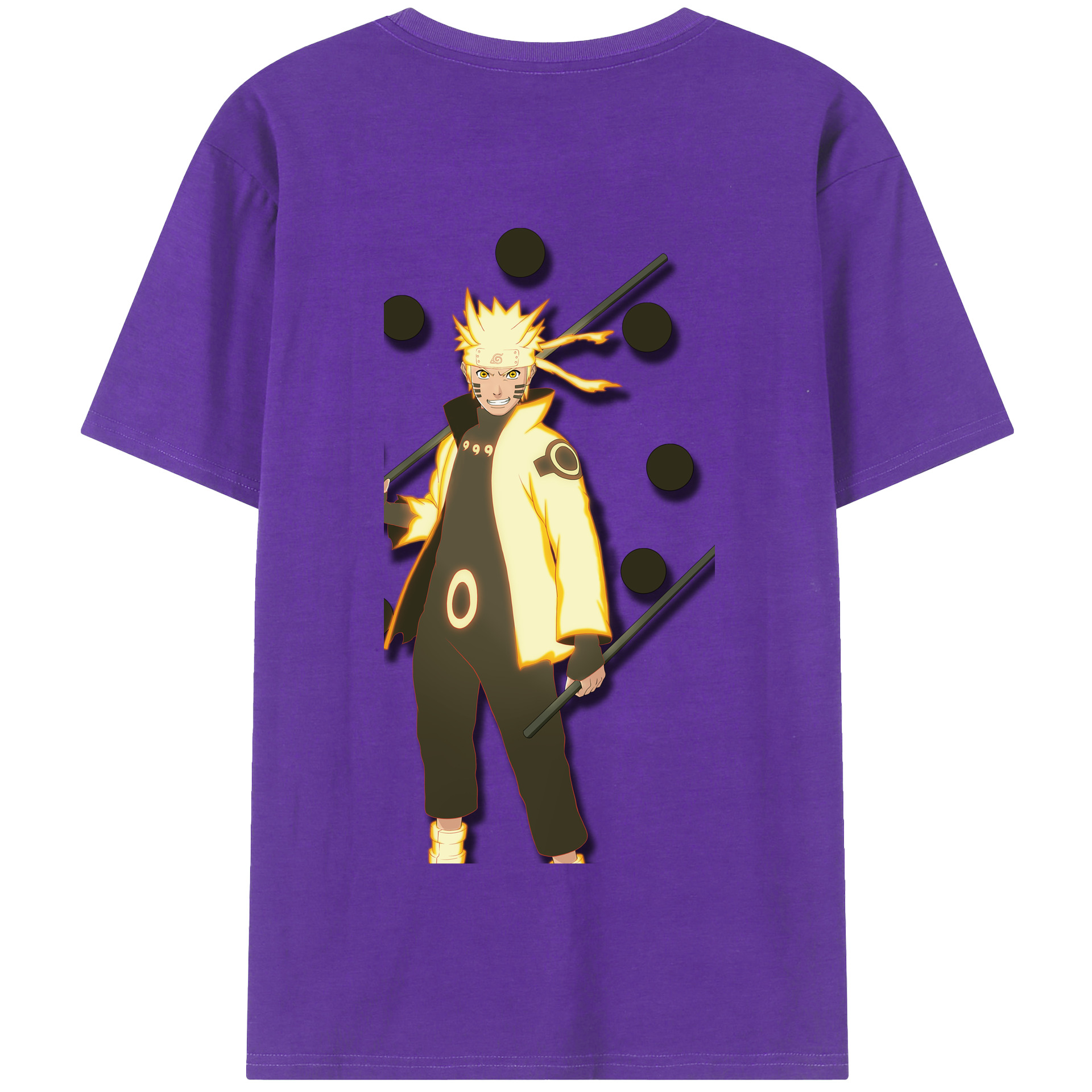（画像用） NARUTO -ナルト- うずまき ナルト Uzumaki Naruto 綿100％半袖Tシャツ（背面プリント）