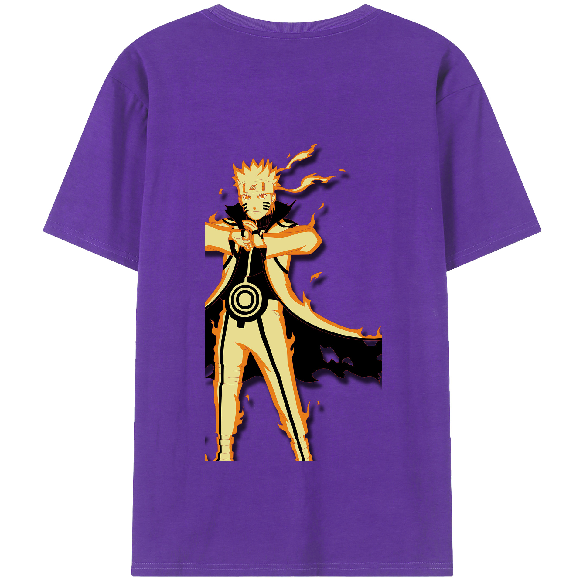 （画像用） NARUTO -ナルト- うずまき ナルト Uzumaki Naruto 綿100％半袖Tシャツ（背面プリント）