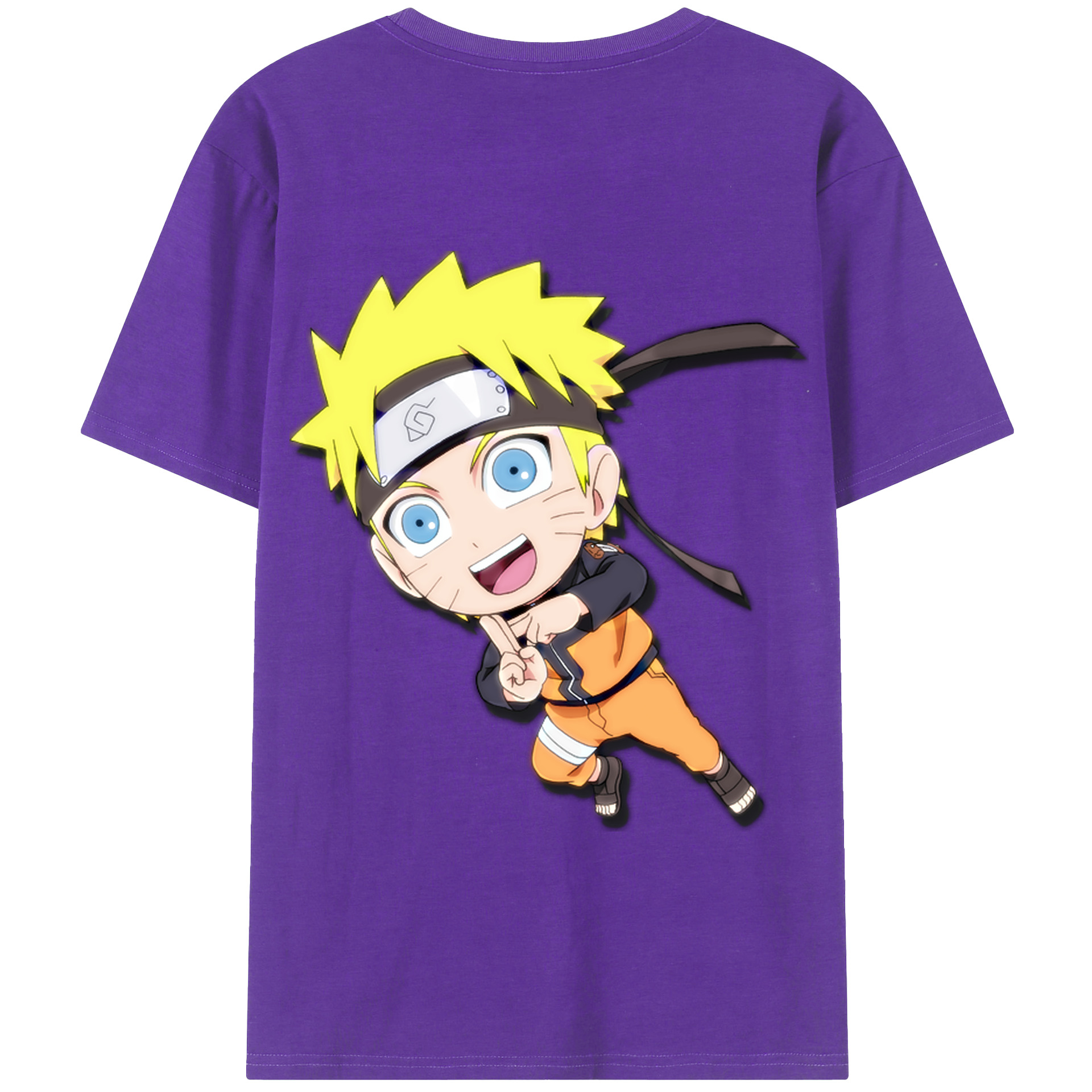 （画像用） NARUTO -ナルト- うずまき ナルト Uzumaki Naruto 綿100％半袖Tシャツ（背面プリント）