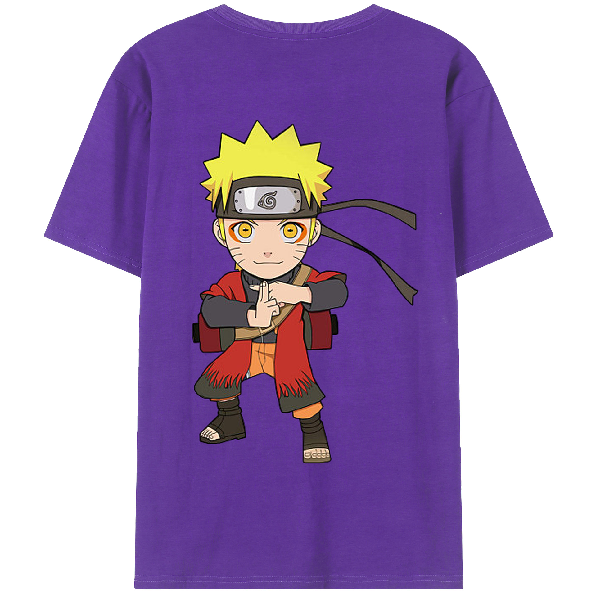（画像用） NARUTO -ナルト- うずまき ナルト Uzumaki Naruto 綿100％半袖Tシャツ（背面プリント）