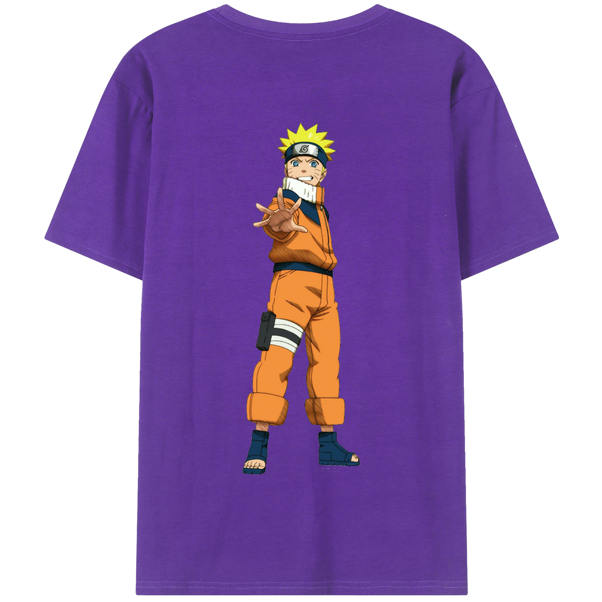 （画像用） NARUTO -ナルト- うずまき ナルト Uzumaki Naruto 綿100％半袖Tシャツ（背面プリント）