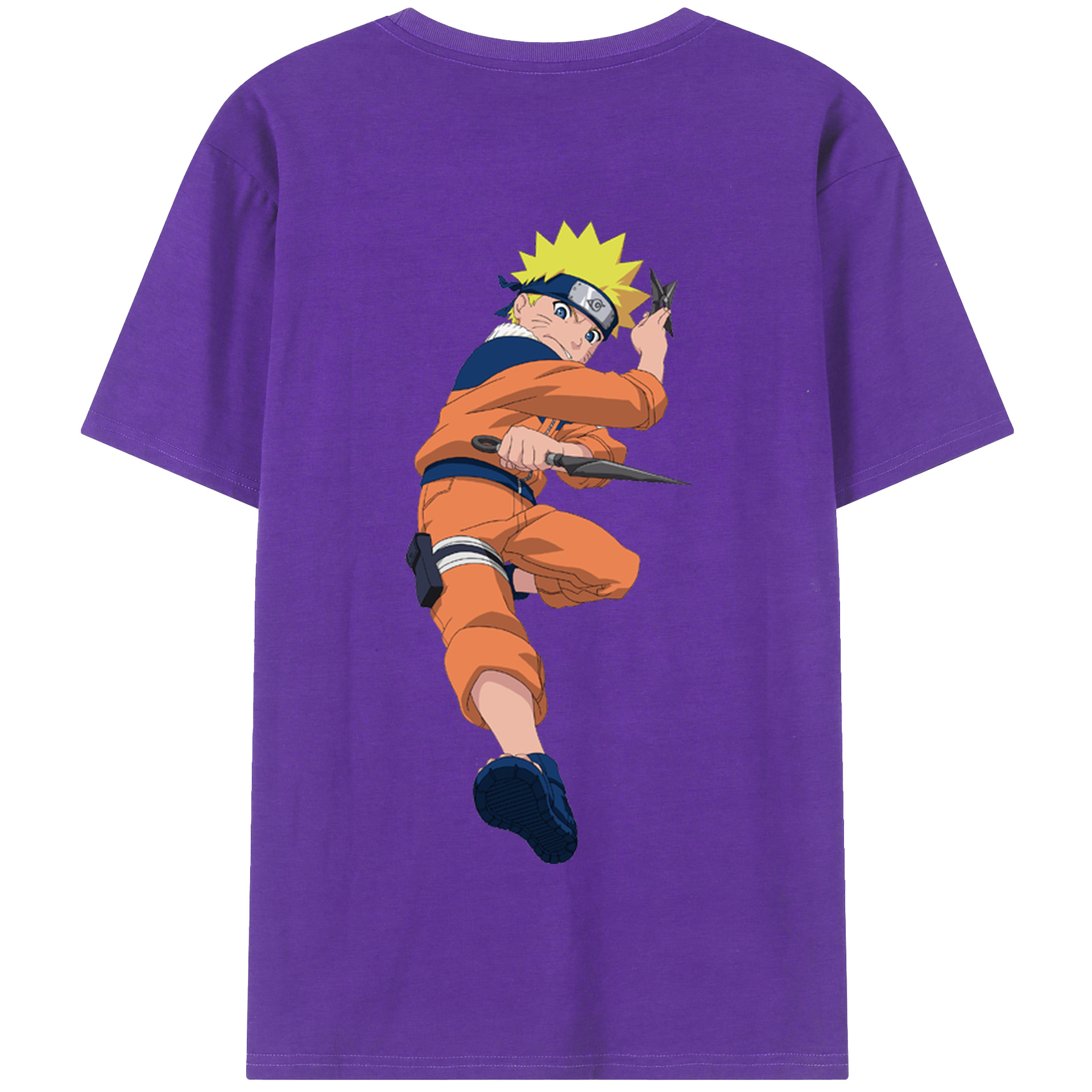 （画像用） NARUTO -ナルト- うずまき ナルト Uzumaki Naruto 綿100％半袖Tシャツ（背面プリント）