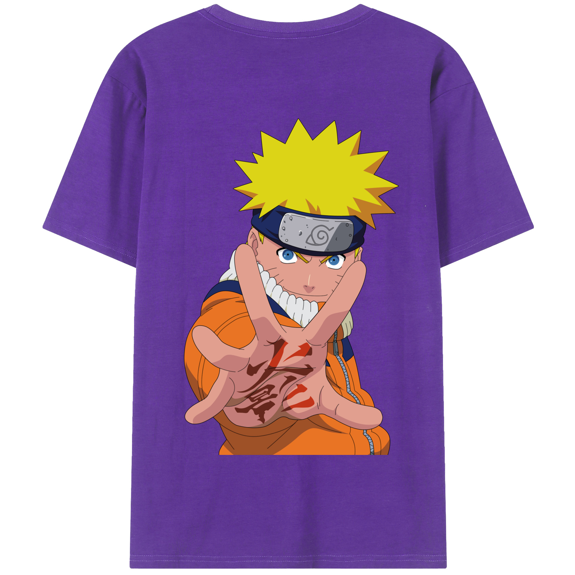 （画像用） NARUTO -ナルト- うずまき ナルト Uzumaki Naruto 綿100％半袖Tシャツ（背面プリント）
