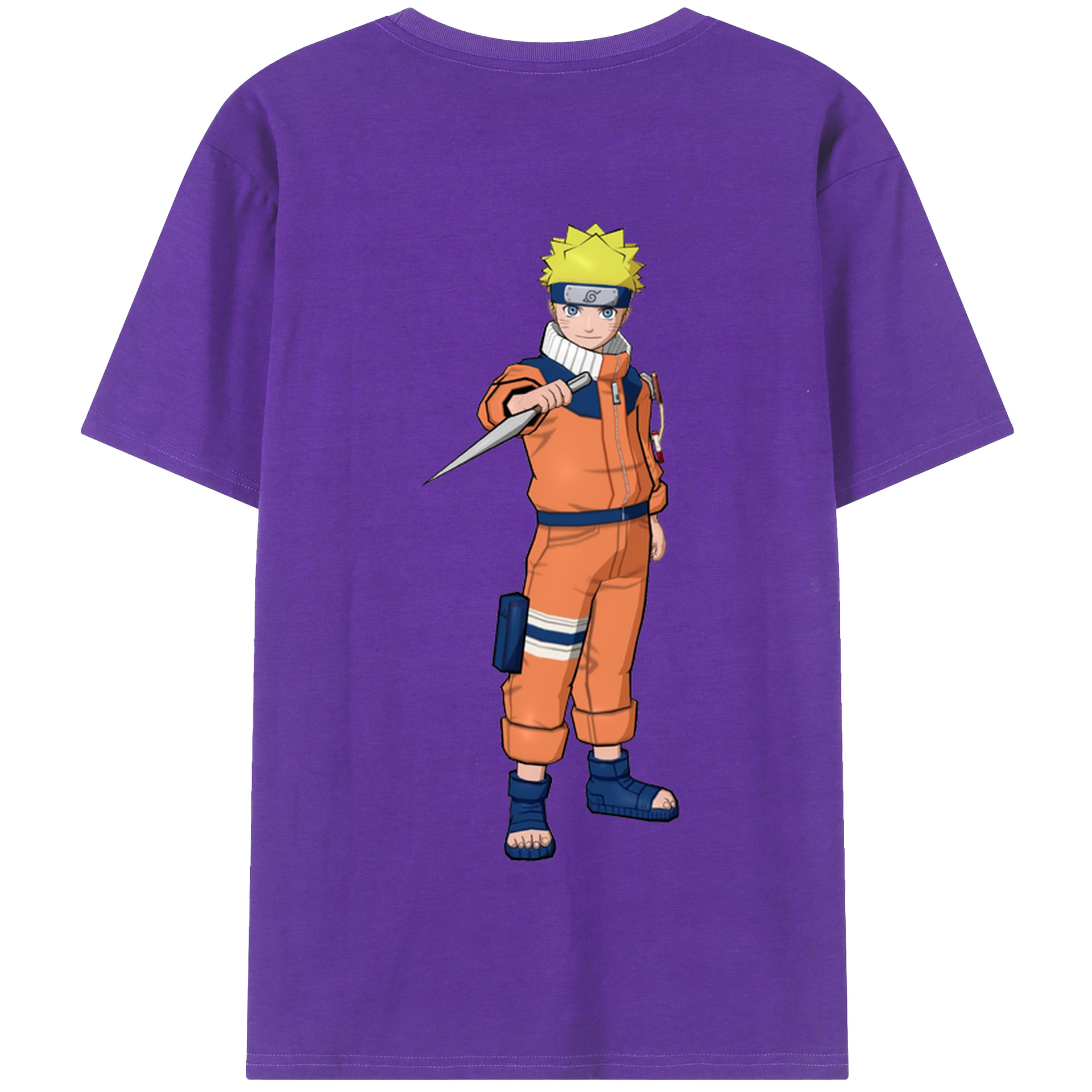 （画像用） NARUTO -ナルト- うずまき ナルト Uzumaki Naruto 綿100％半袖Tシャツ（背面プリント）