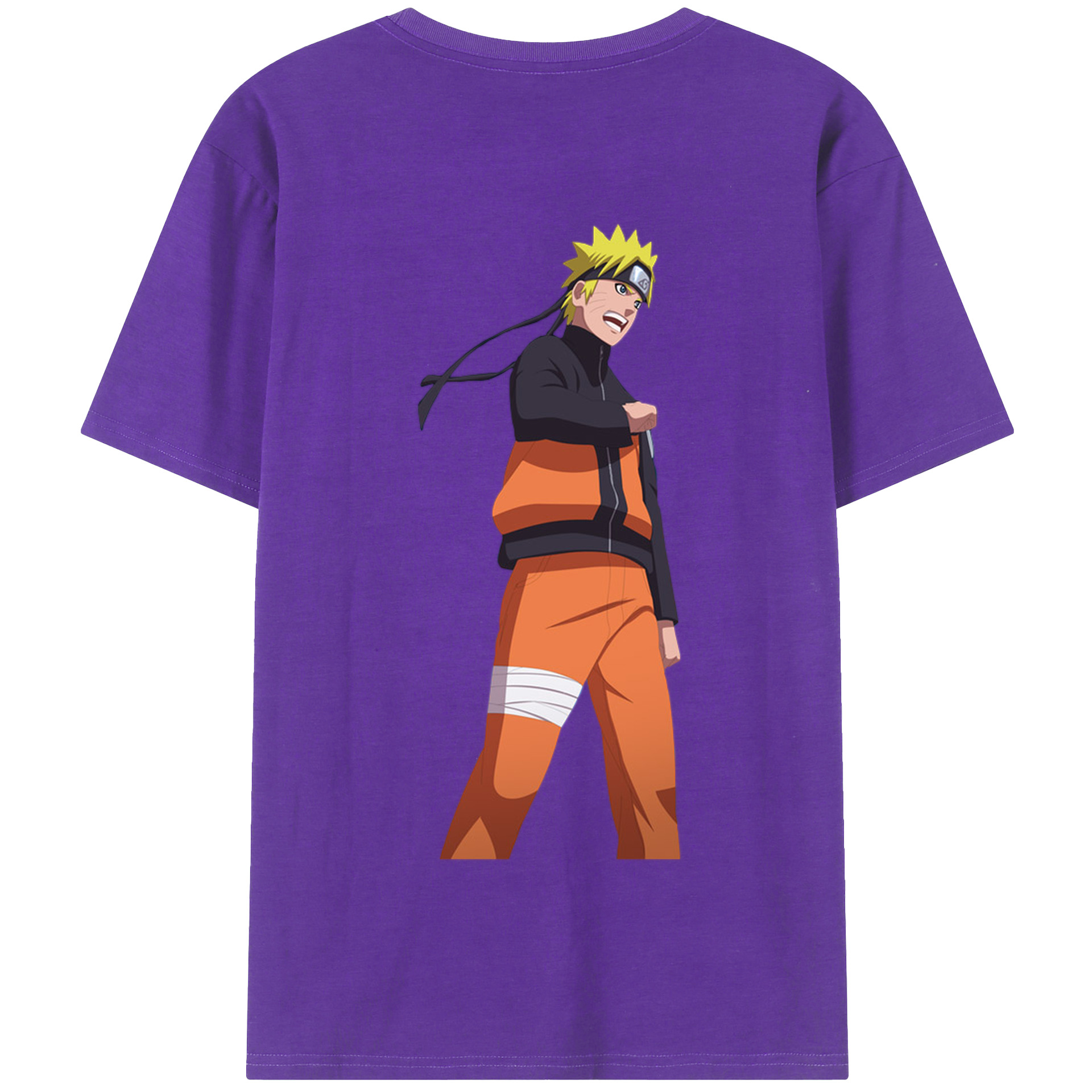 （画像用） NARUTO -ナルト- うずまき ナルト Uzumaki Naruto 綿100％半袖Tシャツ（背面プリント）