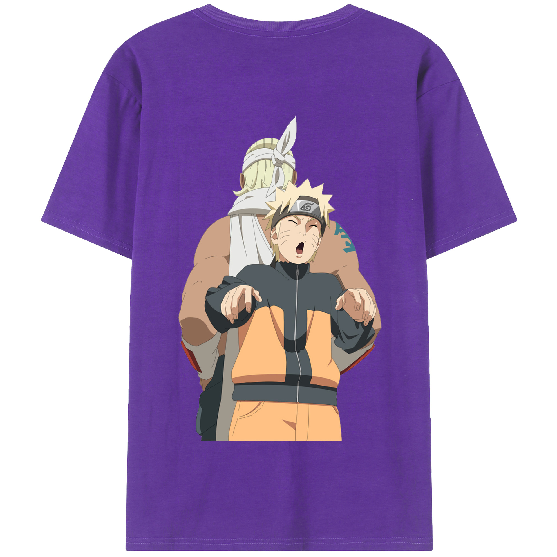 （画像用） NARUTO -ナルト- うずまき ナルト Uzumaki Naruto 綿100％半袖Tシャツ（背面プリント）