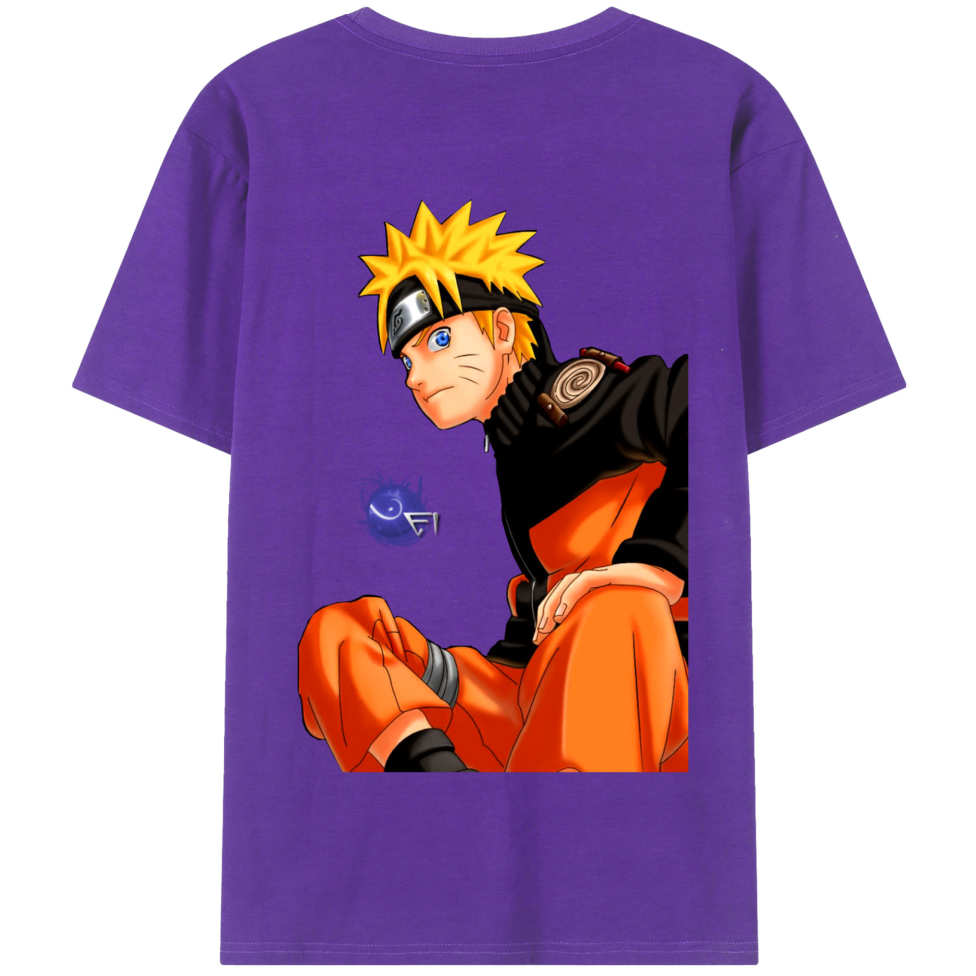 （画像用） NARUTO -ナルト- うずまき ナルト Uzumaki Naruto 綿100％半袖Tシャツ（背面プリント）