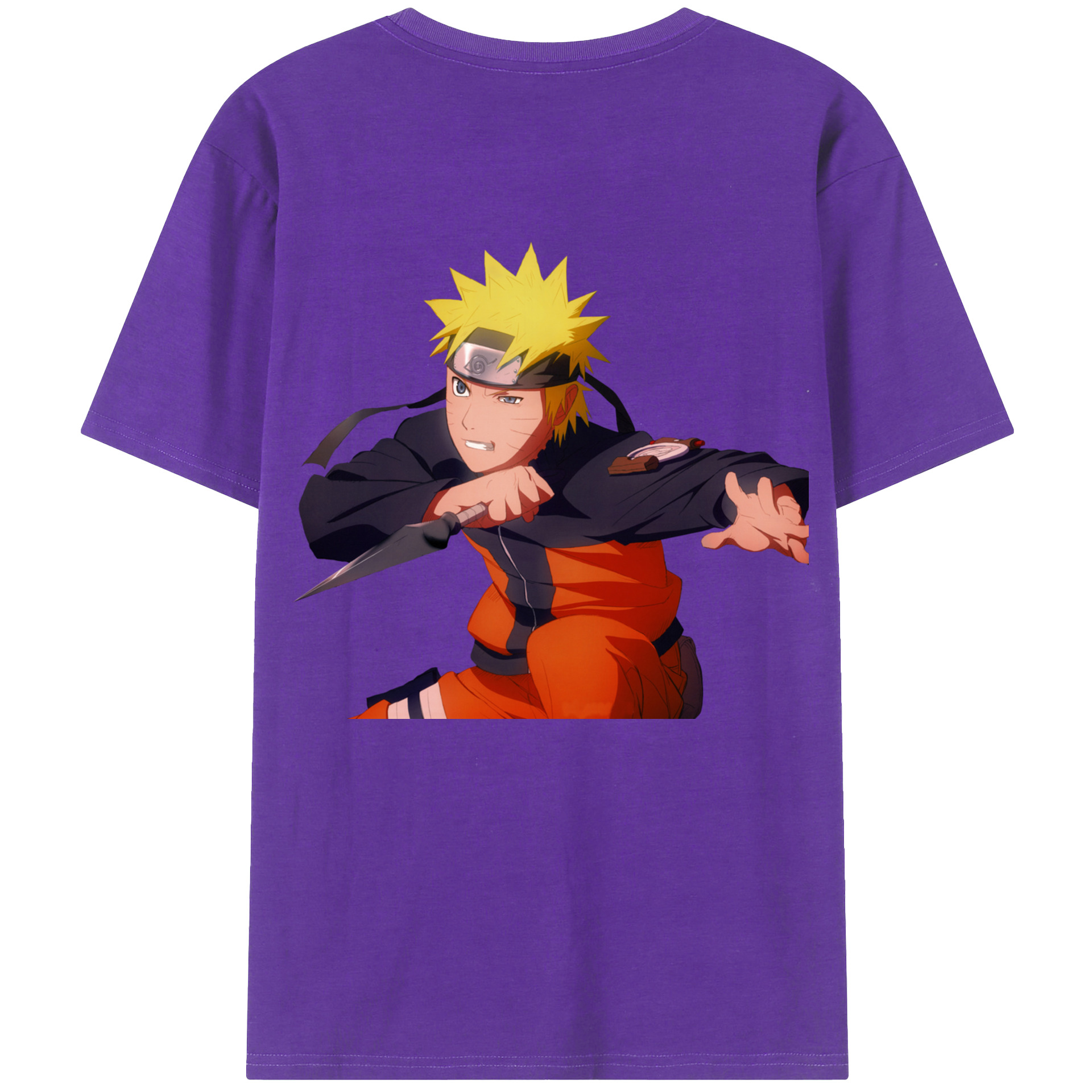 （画像用） NARUTO -ナルト- うずまき ナルト Uzumaki Naruto 綿100％半袖Tシャツ（背面プリント）