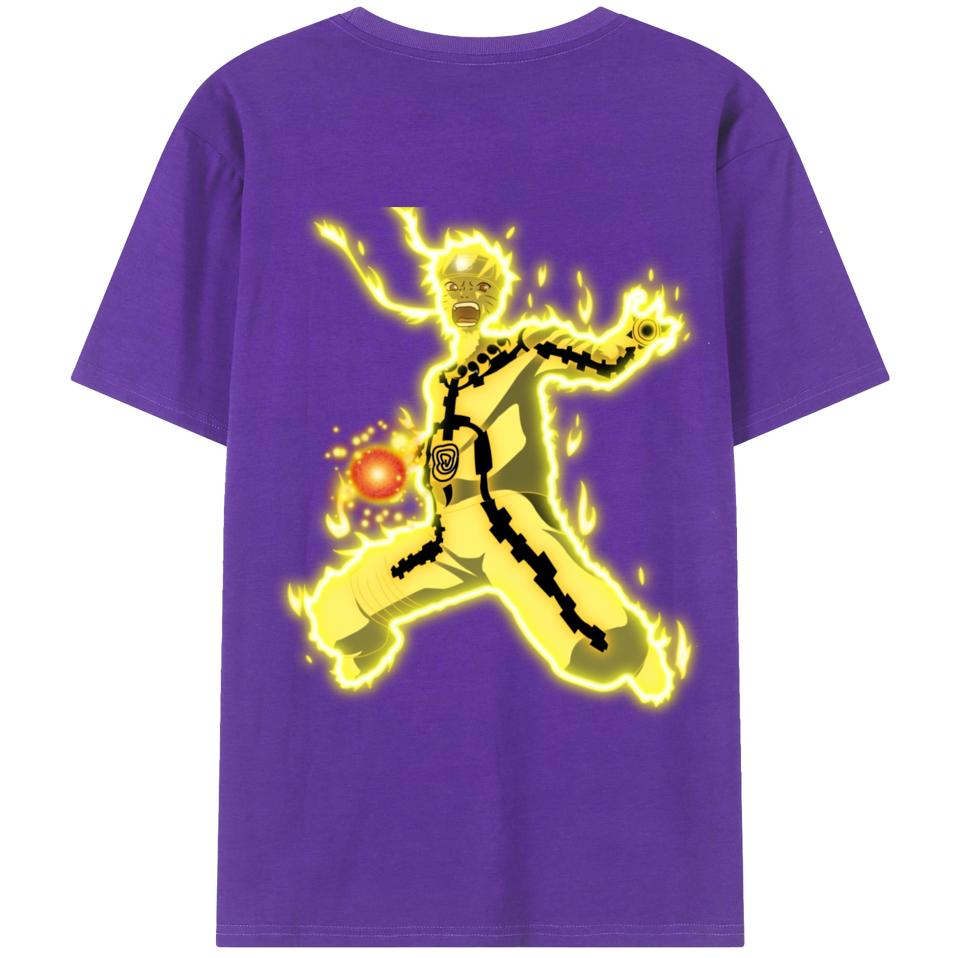 （画像用） NARUTO -ナルト- うずまき ナルト Uzumaki Naruto 綿100％半袖Tシャツ（背面プリント）