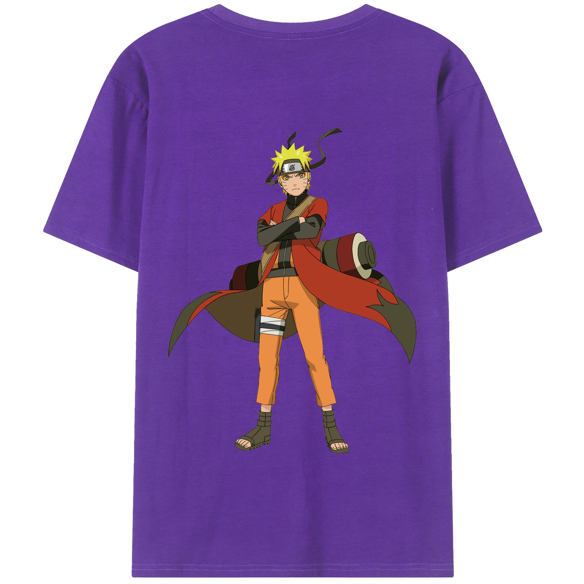 （画像用） NARUTO -ナルト- うずまき ナルト Uzumaki Naruto 綿100％半袖Tシャツ（背面プリント）