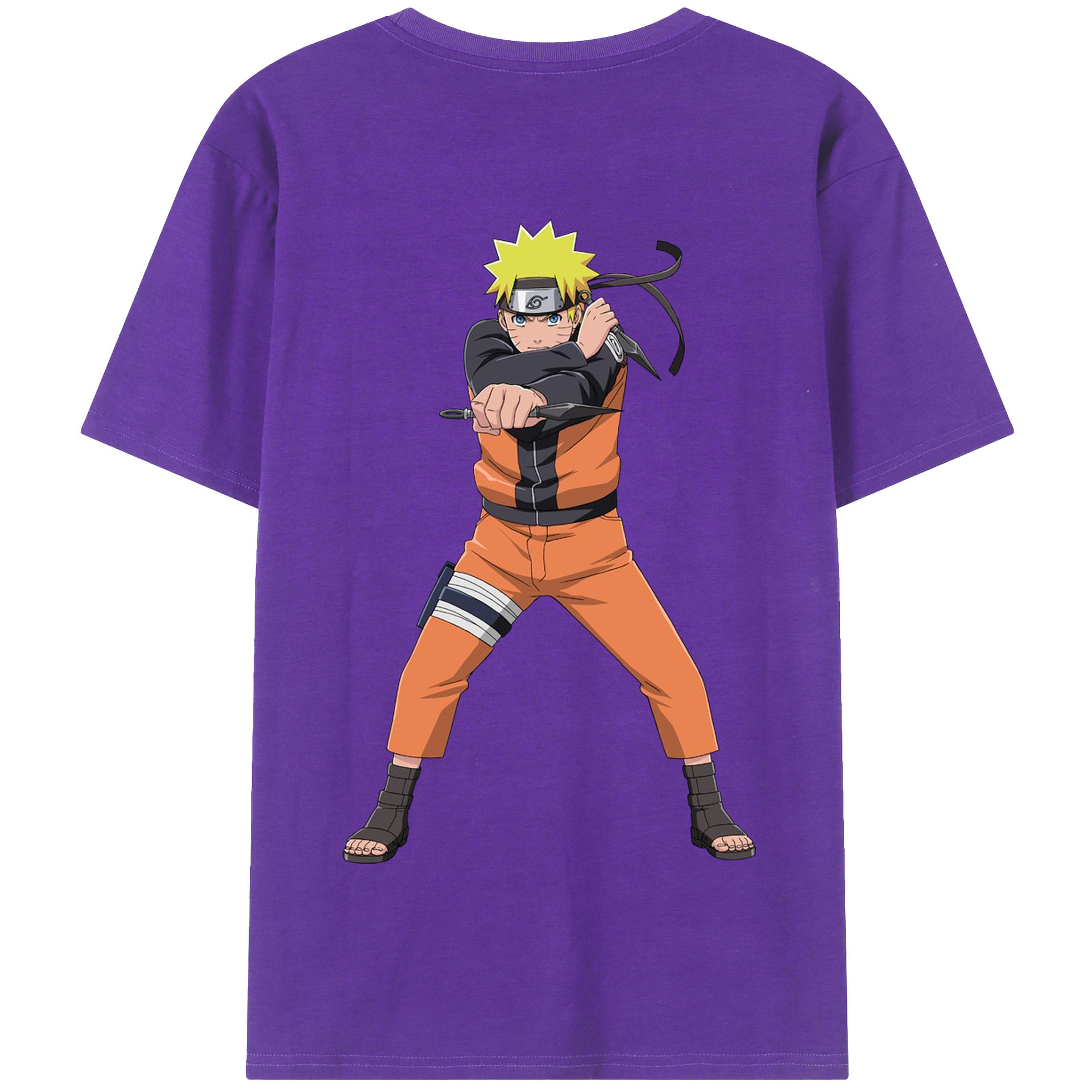 （画像用） NARUTO -ナルト- うずまき ナルト Uzumaki Naruto 綿100％半袖Tシャツ（背面プリント）