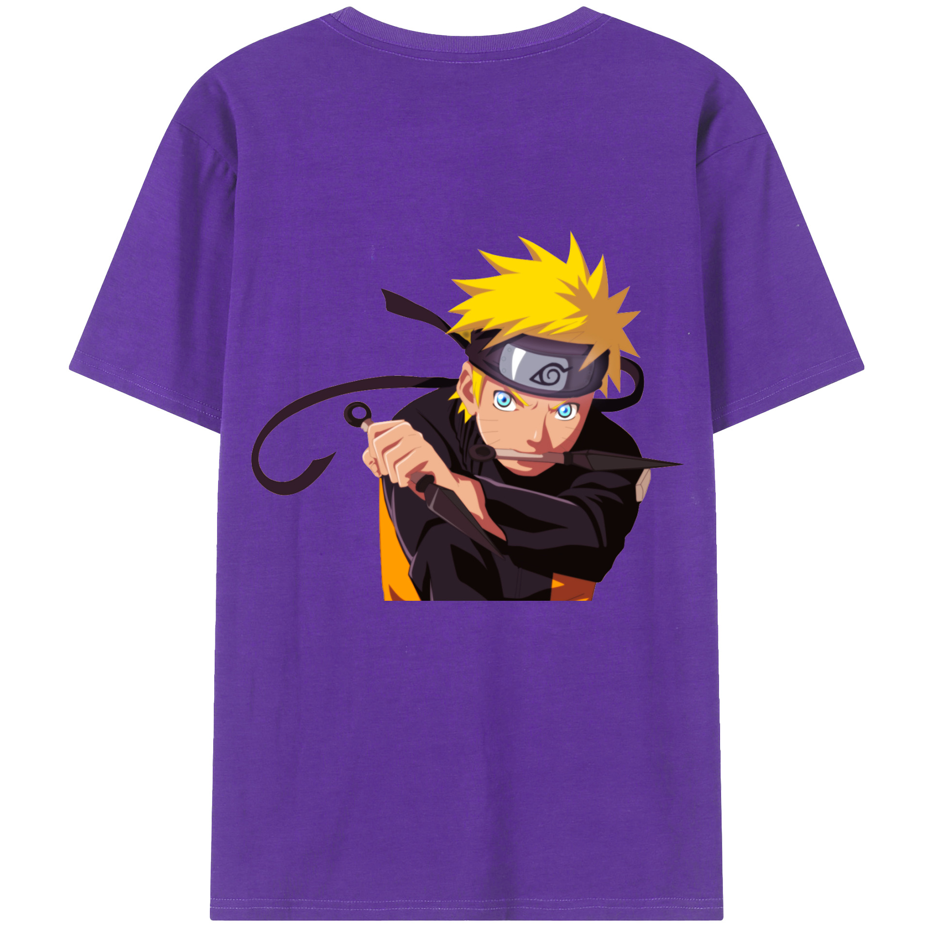 （画像用） NARUTO -ナルト- うずまき ナルト Uzumaki Naruto 綿100％半袖Tシャツ（背面プリント）