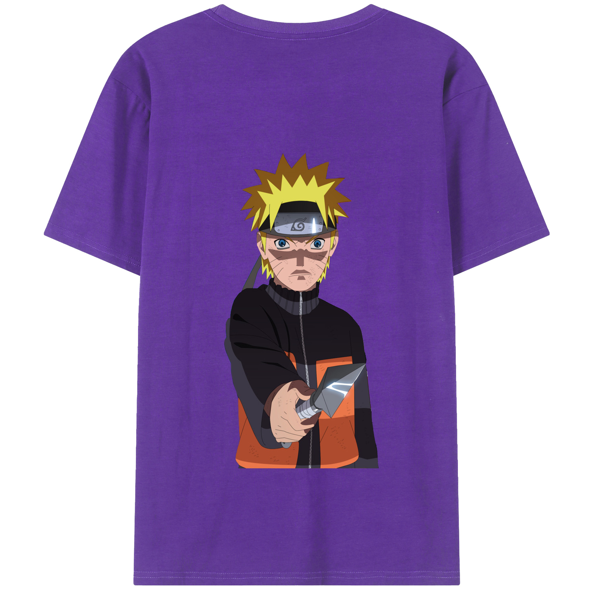 （画像用） NARUTO -ナルト- うずまき ナルト Uzumaki Naruto 綿100％半袖Tシャツ（背面プリント）