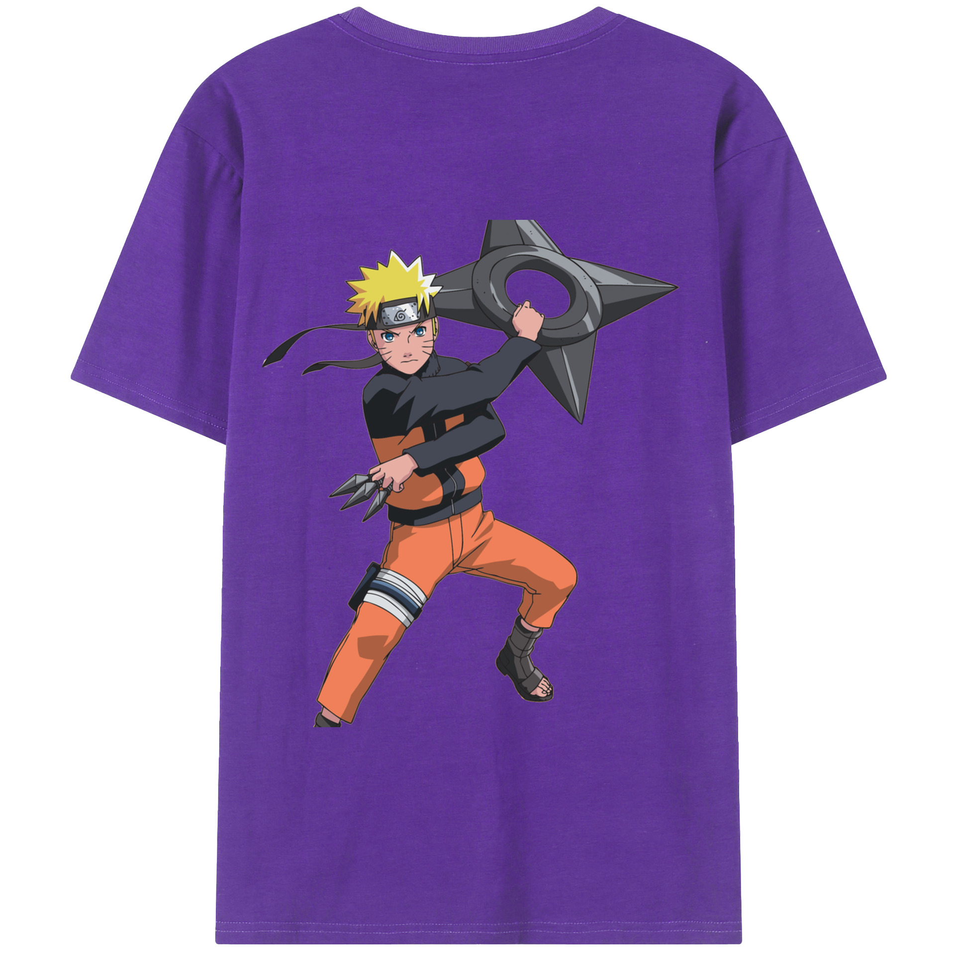 （画像用） NARUTO -ナルト- うずまき ナルト Uzumaki Naruto 綿100％半袖Tシャツ（背面プリント）