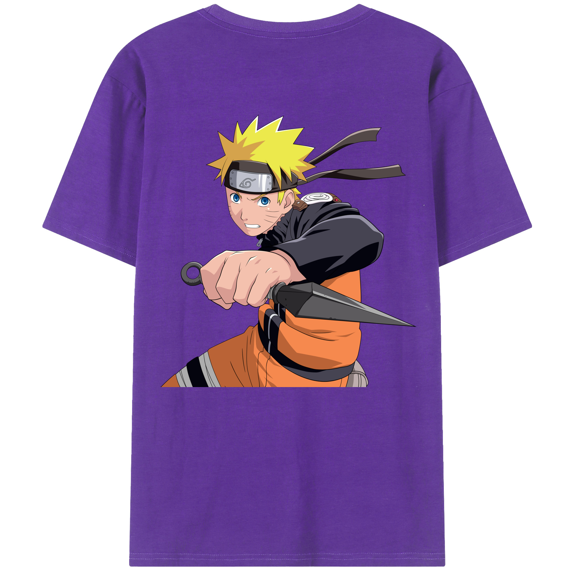 （画像用） NARUTO -ナルト- うずまき ナルト Uzumaki Naruto 綿100％半袖Tシャツ（背面プリント）