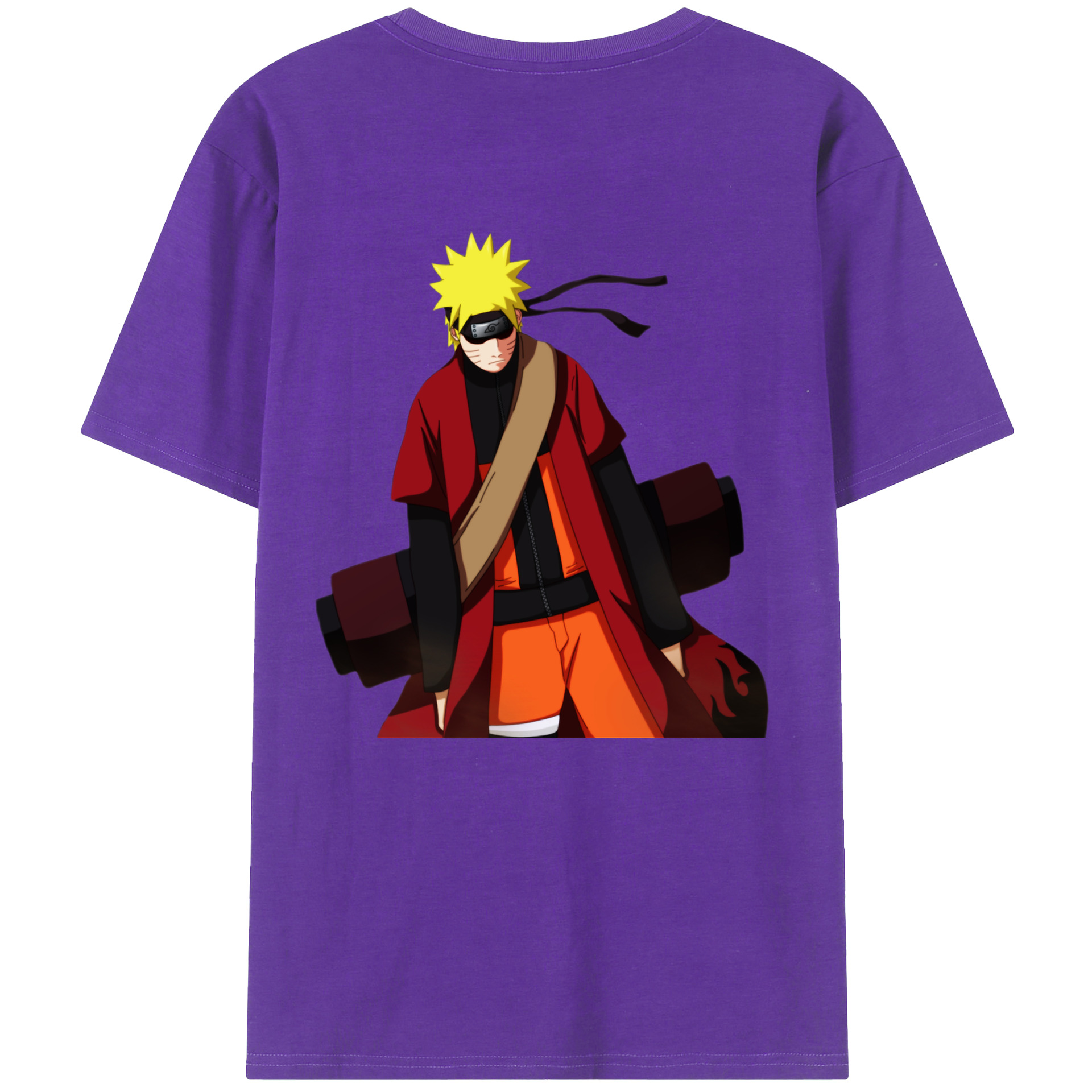 （画像用） NARUTO -ナルト- うずまき ナルト Uzumaki Naruto 綿100％半袖Tシャツ（背面プリント）