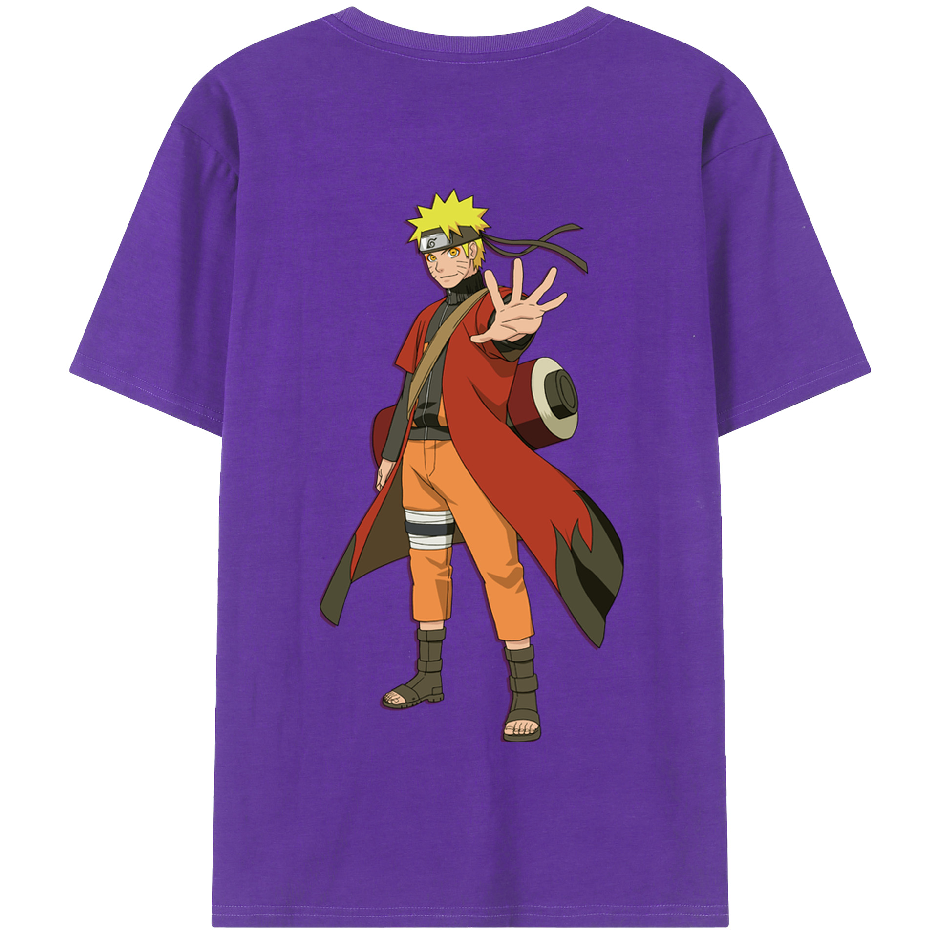 （画像用） NARUTO -ナルト- うずまき ナルト Uzumaki Naruto 綿100％半袖Tシャツ（背面プリント）