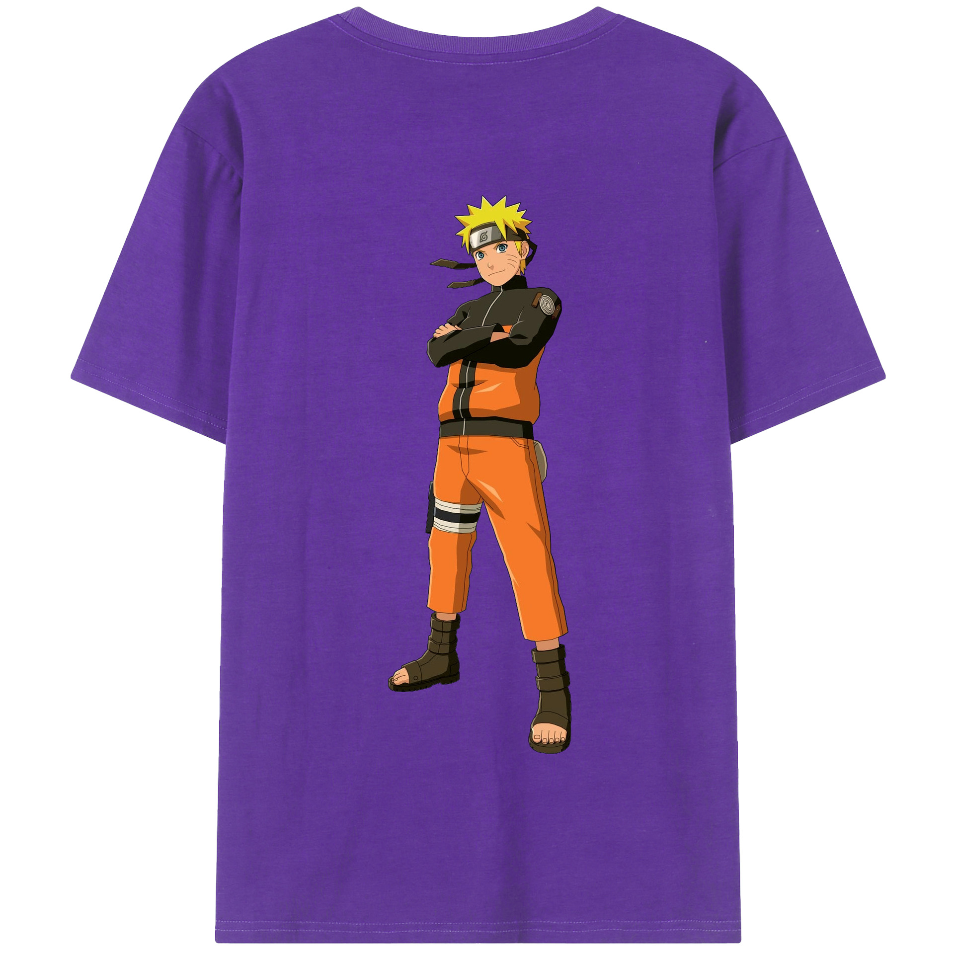 （画像用） NARUTO -ナルト- うずまき ナルト Uzumaki Naruto 綿100％半袖Tシャツ（背面プリント）