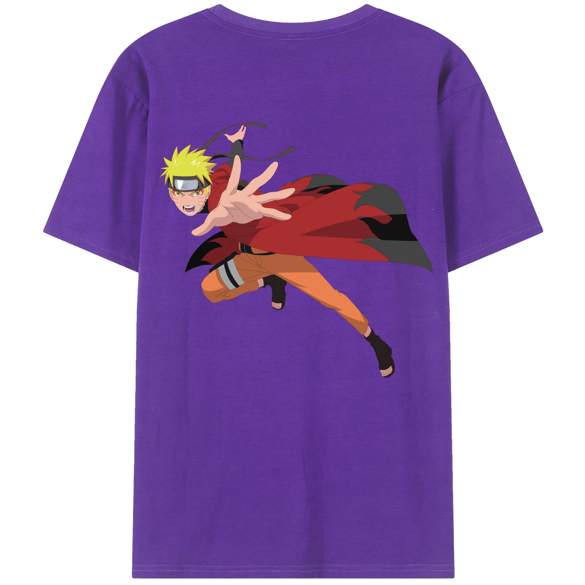 （画像用） NARUTO -ナルト- うずまき ナルト Uzumaki Naruto 綿100％半袖Tシャツ（背面プリント）