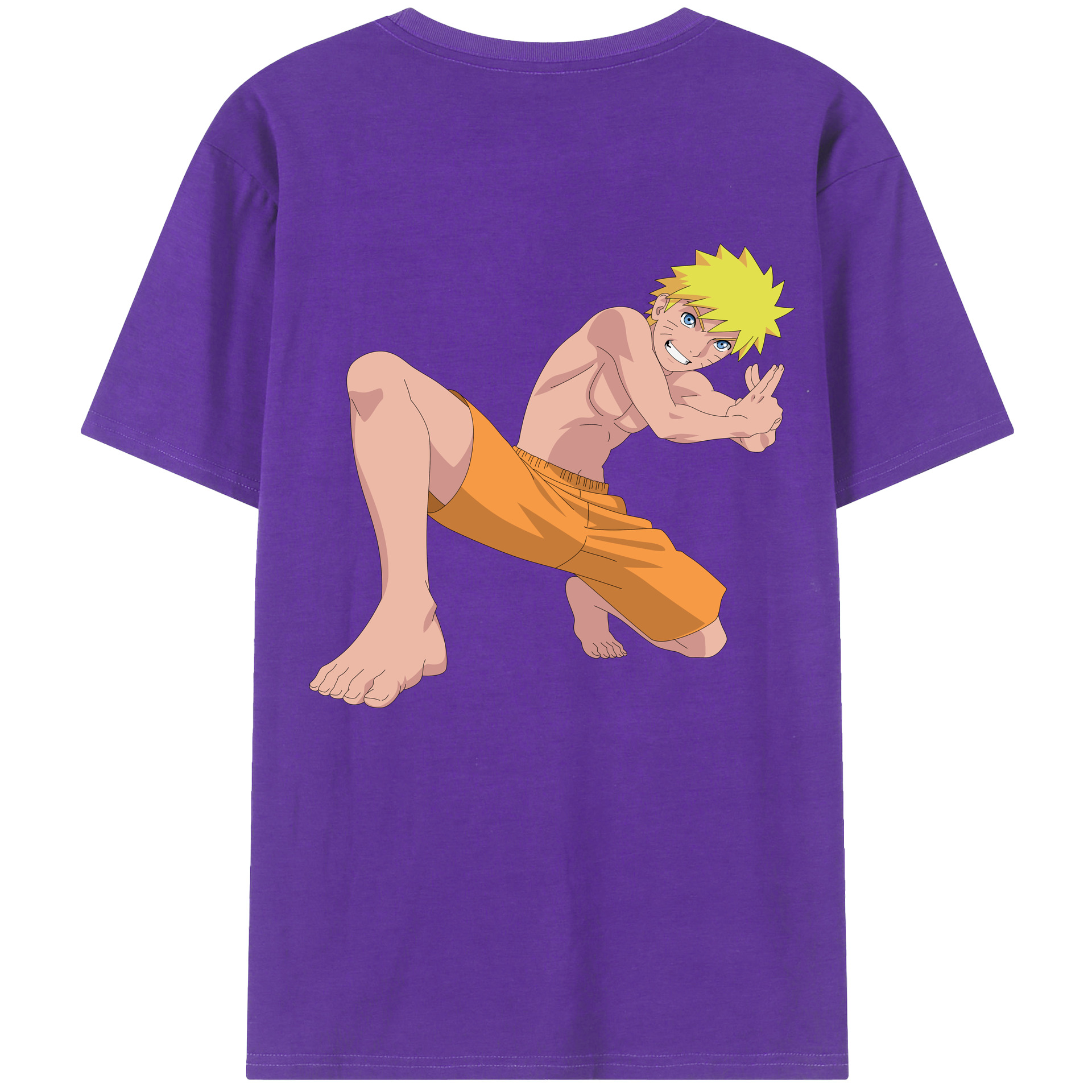 （画像用） NARUTO -ナルト- うずまき ナルト Uzumaki Naruto 綿100％半袖Tシャツ（背面プリント）