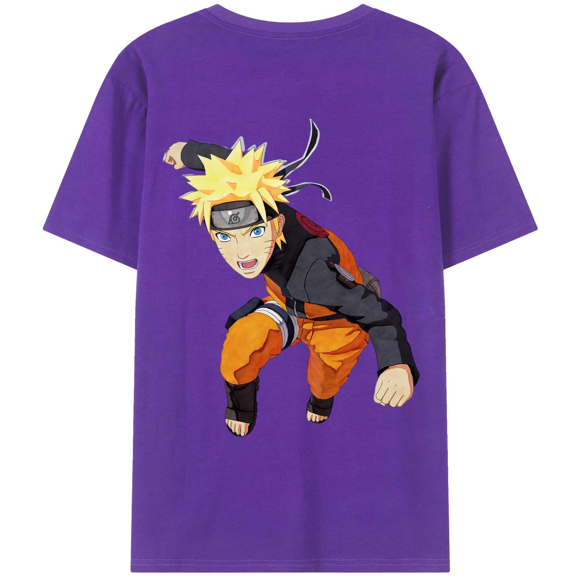 （画像用） NARUTO -ナルト- うずまき ナルト Uzumaki Naruto 綿100％半袖Tシャツ（背面プリント）