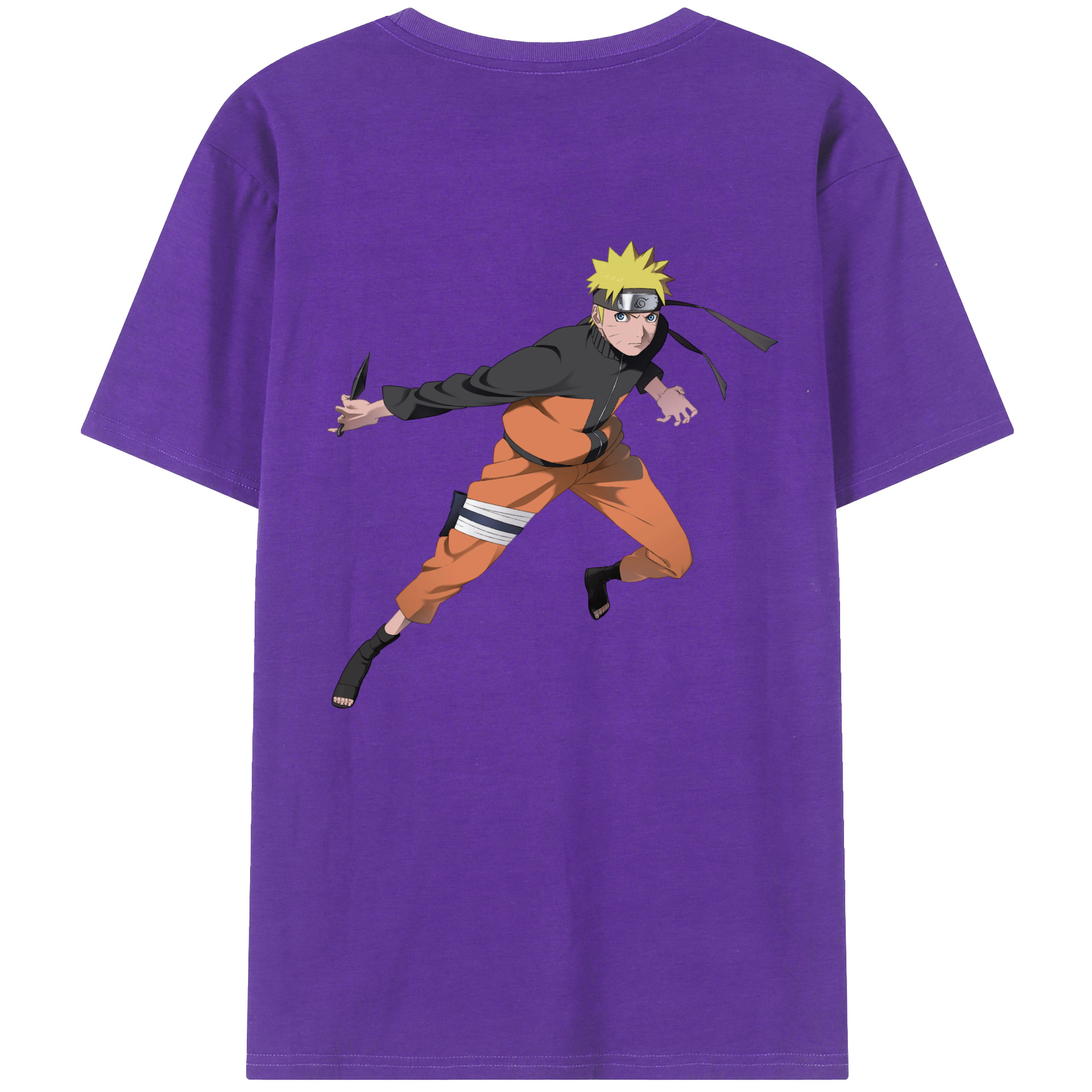 （画像用） NARUTO -ナルト- うずまき ナルト Uzumaki Naruto 綿100％半袖Tシャツ（背面プリント）