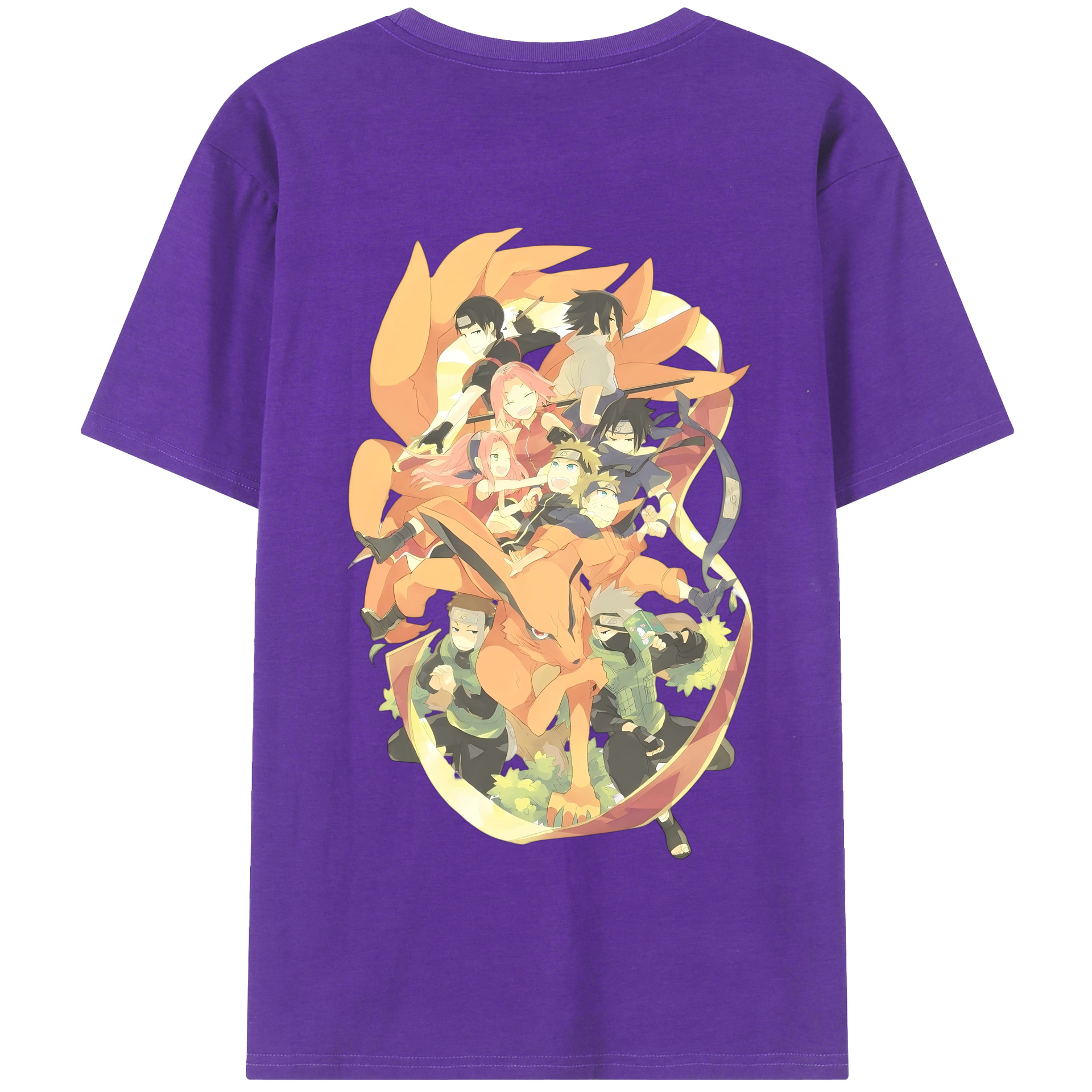 （画像用） NARUTO -ナルト- うずまき ナルト Uzumaki Naruto 綿100％半袖Tシャツ（背面プリント）
