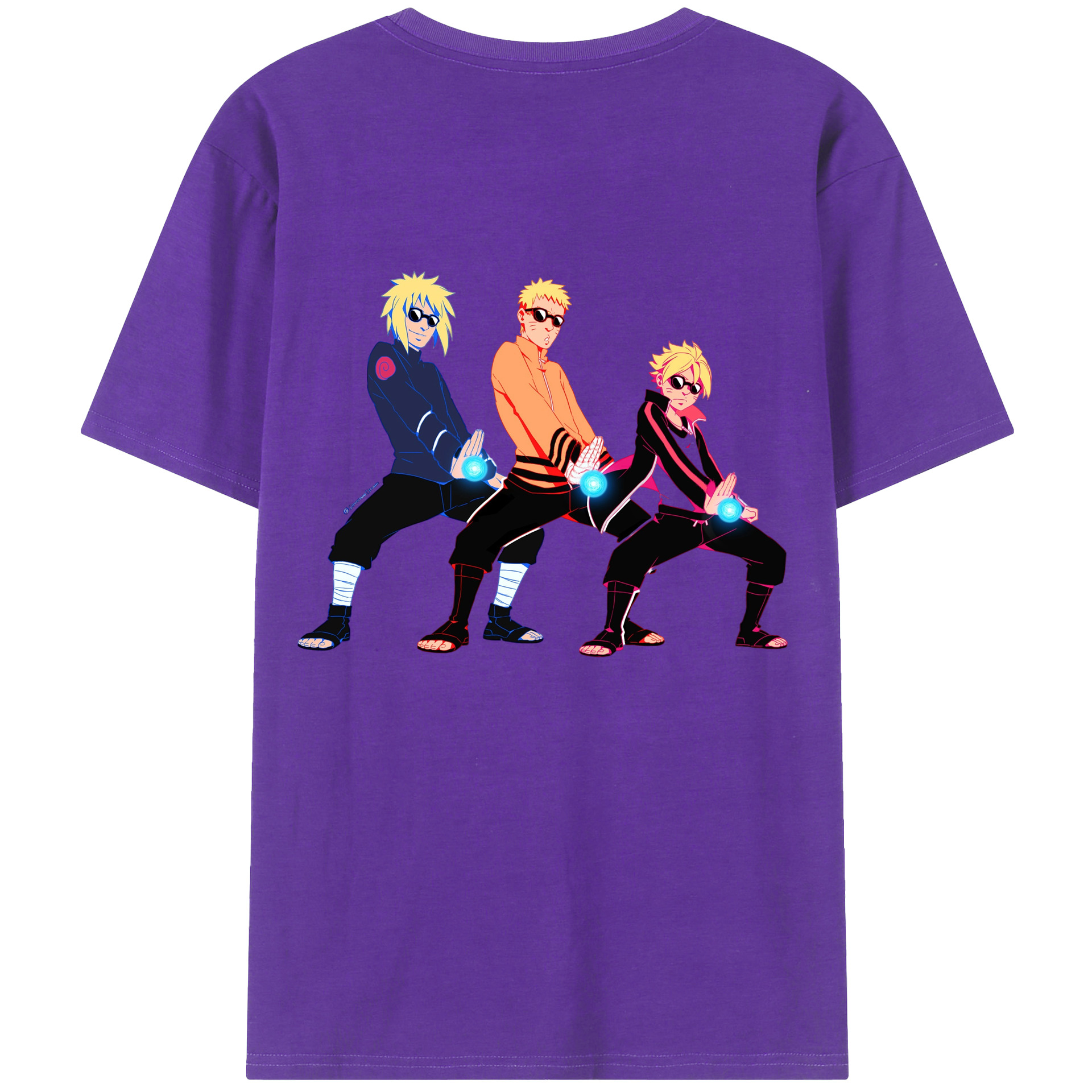 （画像用） NARUTO -ナルト- うずまき ナルト Uzumaki Naruto 綿100％半袖Tシャツ（背面プリント）