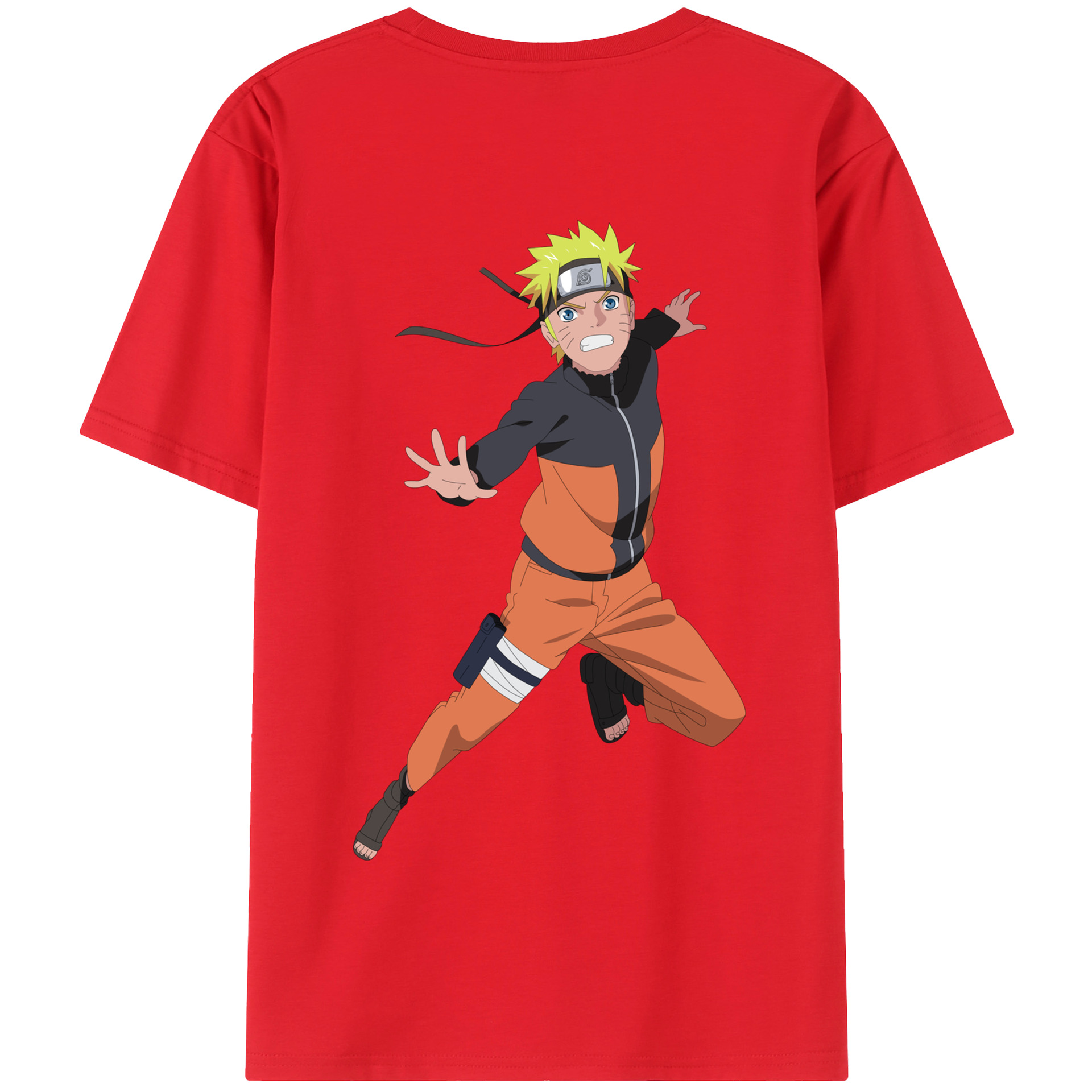 （画像用） NARUTO -ナルト- うずまき ナルト Uzumaki Naruto 綿100％半袖Tシャツ（背面プリント）