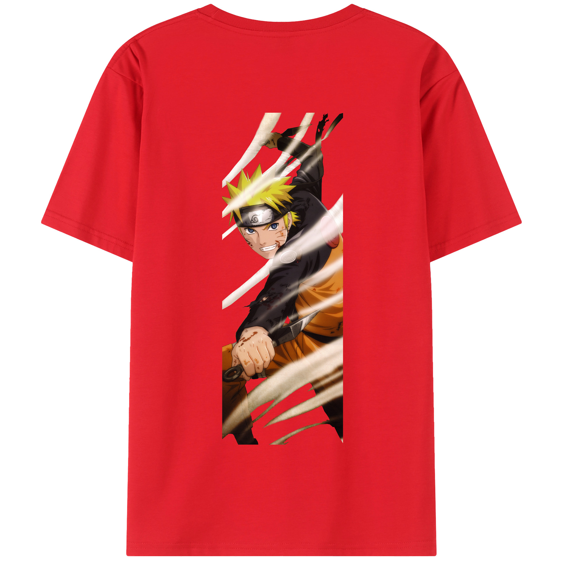 （画像用） NARUTO -ナルト- うずまき ナルト Uzumaki Naruto 綿100％半袖Tシャツ（背面プリント）
