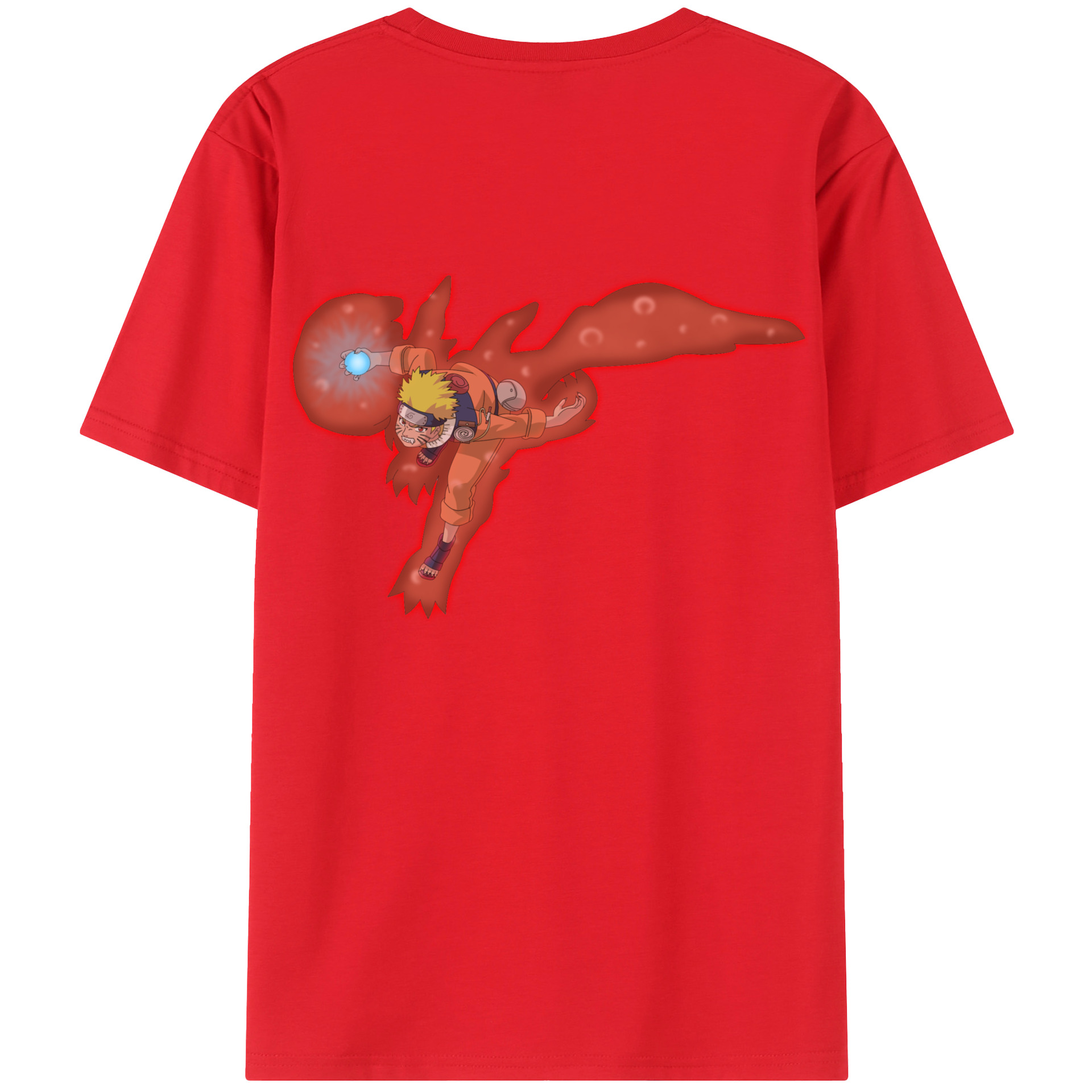 （画像用） NARUTO -ナルト- うずまき ナルト Uzumaki Naruto 綿100％半袖Tシャツ（背面プリント）