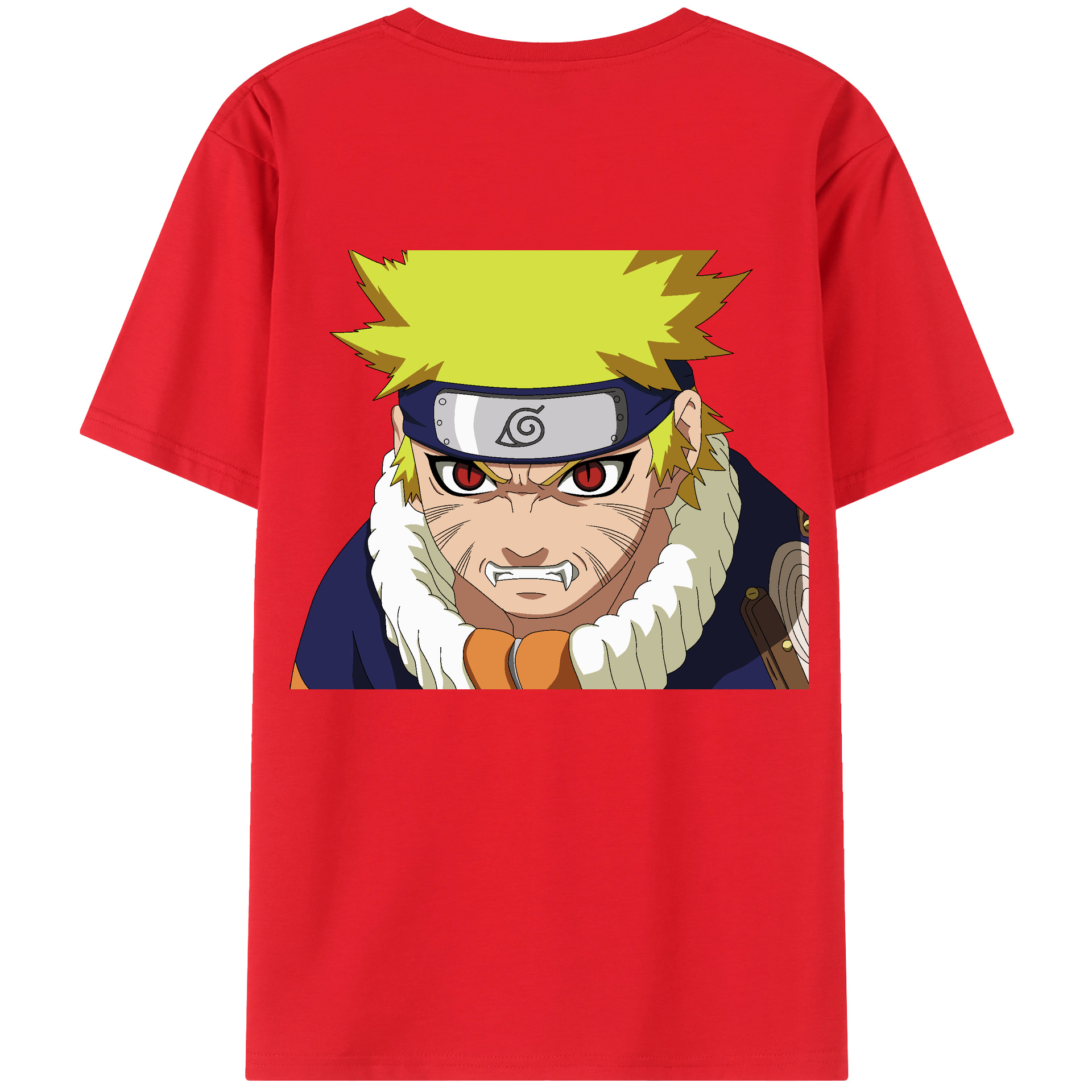 （画像用） NARUTO -ナルト- うずまき ナルト Uzumaki Naruto 綿100％半袖Tシャツ（背面プリント）