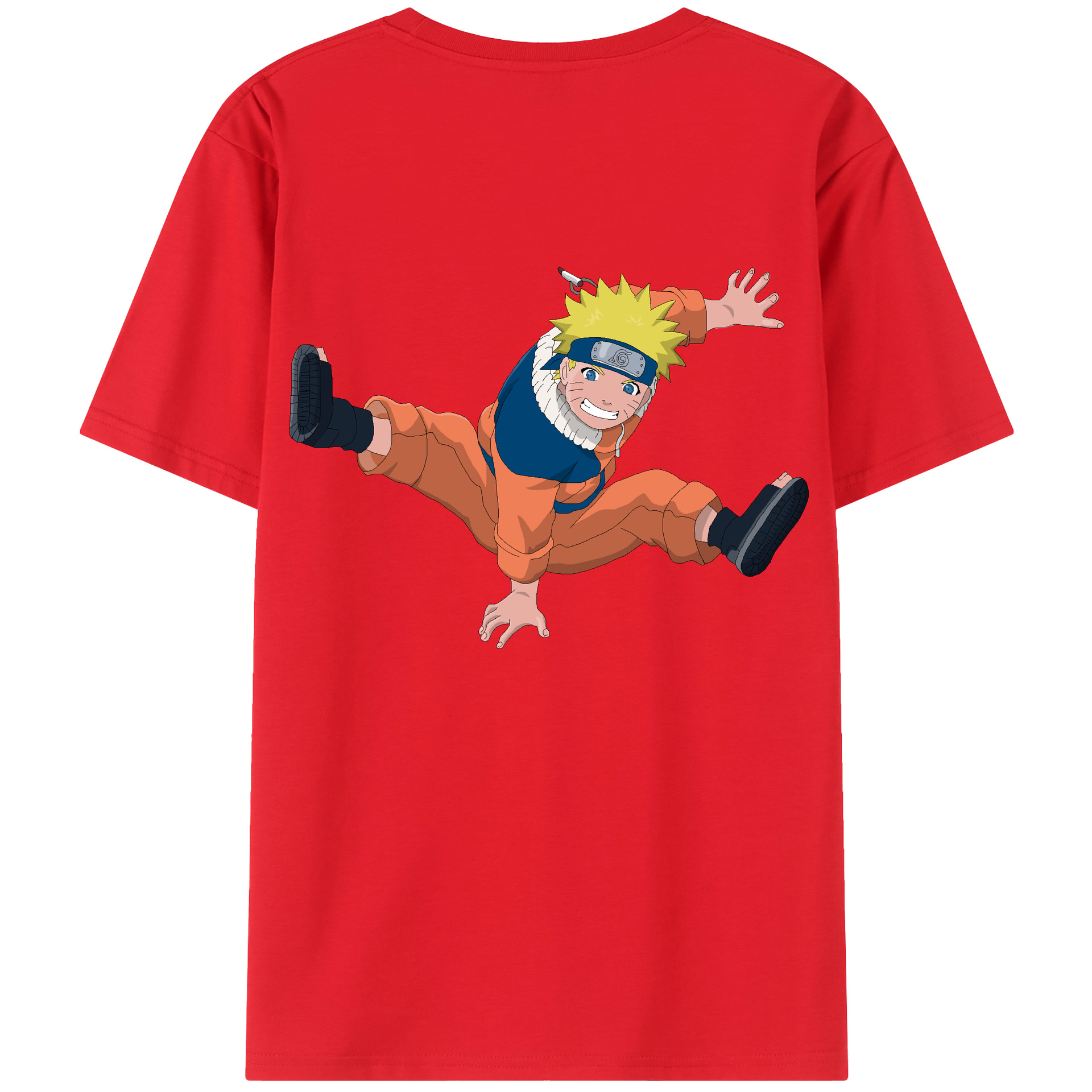 （画像用） NARUTO -ナルト- うずまき ナルト Uzumaki Naruto 綿100％半袖Tシャツ（背面プリント）