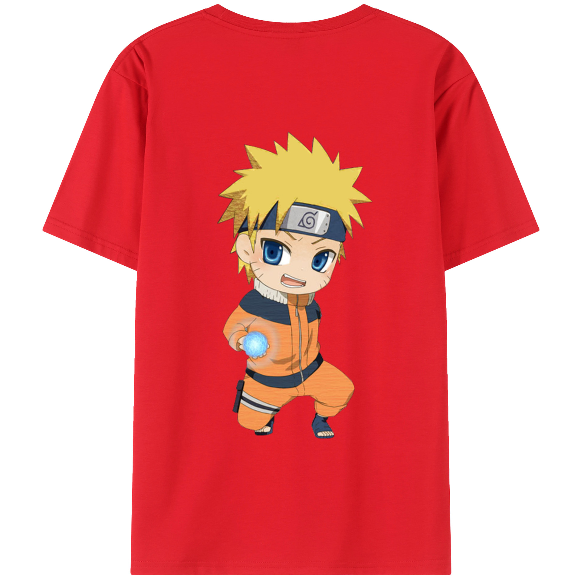 （画像用） NARUTO -ナルト- うずまき ナルト Uzumaki Naruto 綿100％半袖Tシャツ（背面プリント）