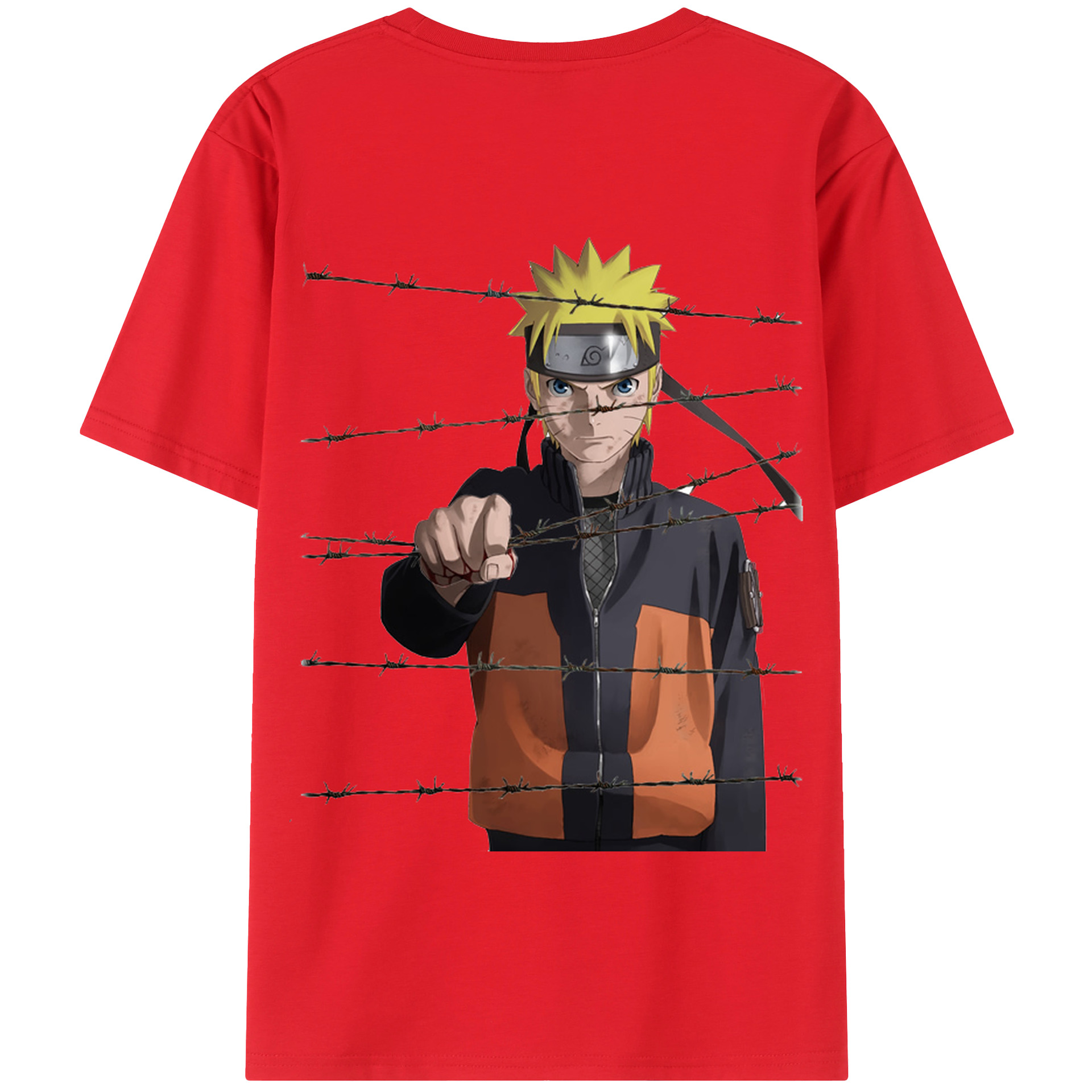 （画像用） NARUTO -ナルト- うずまき ナルト Uzumaki Naruto 綿100％半袖Tシャツ（背面プリント）