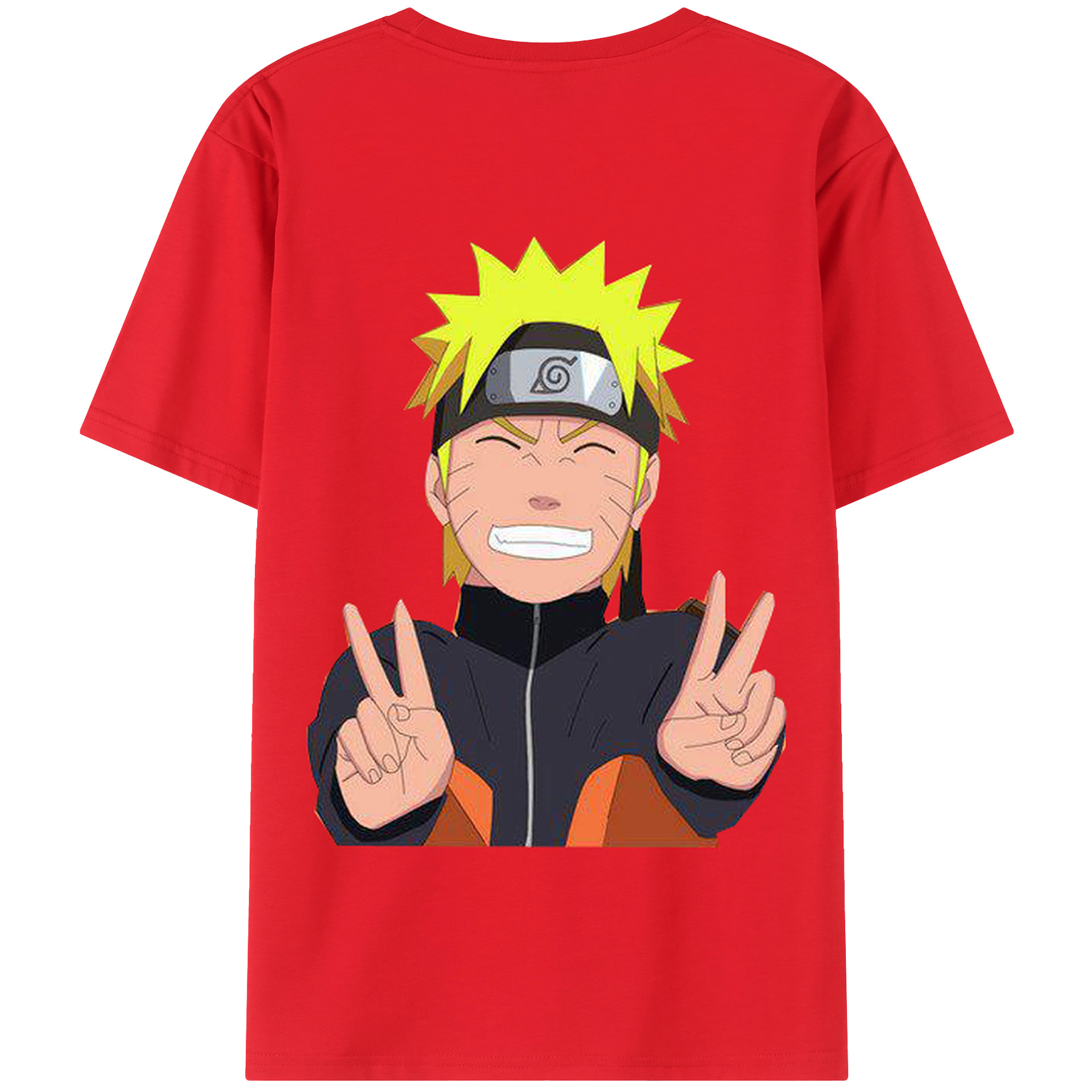 （画像用） NARUTO -ナルト- うずまき ナルト Uzumaki Naruto 綿100％半袖Tシャツ（背面プリント）